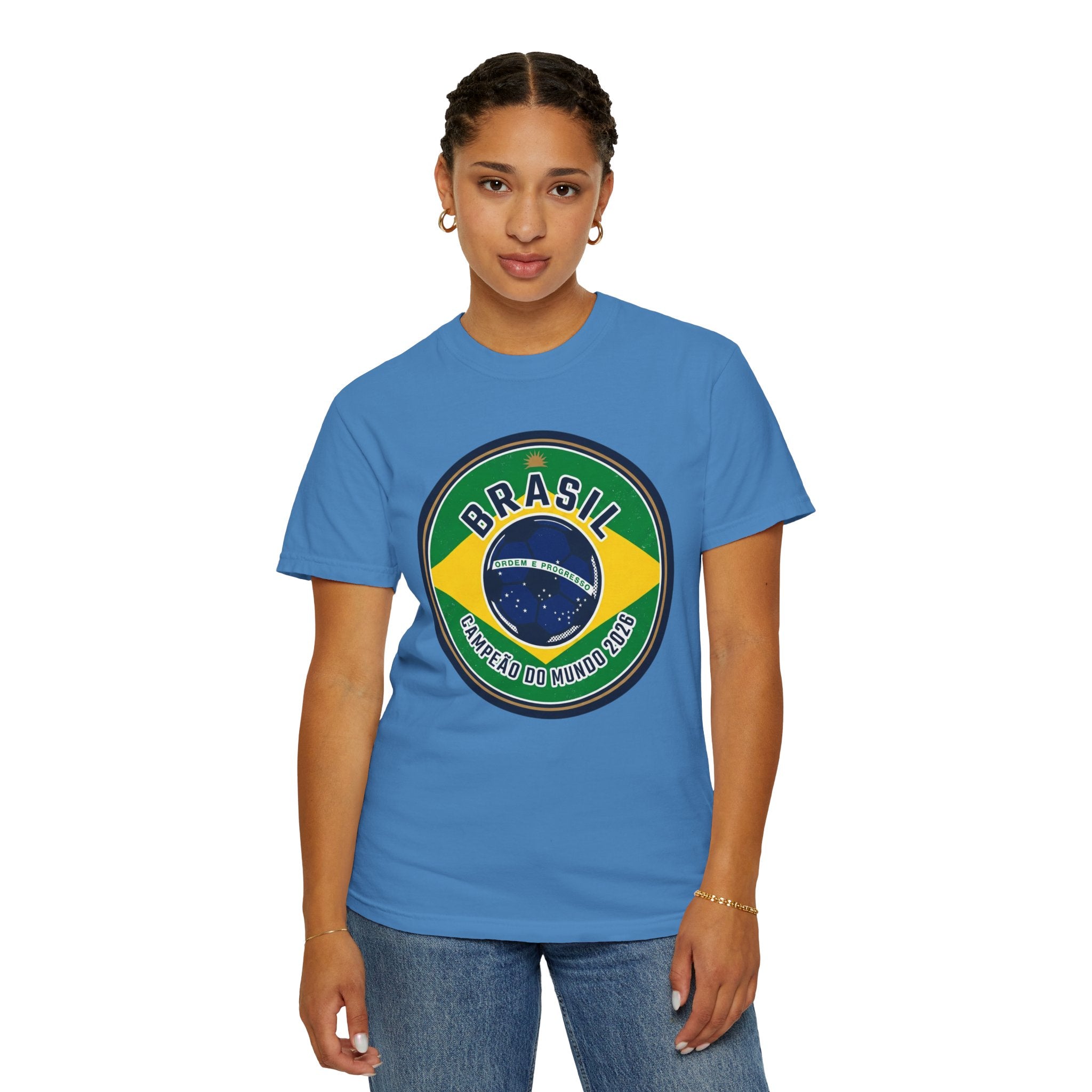 Brasil Flag Emblem T-Shirt | Brazil Campeonato do Mundo 2022