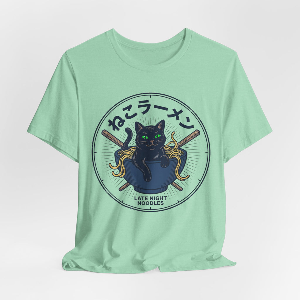 Black Cat Ramen Bowl Tee | Late Night Noodles
