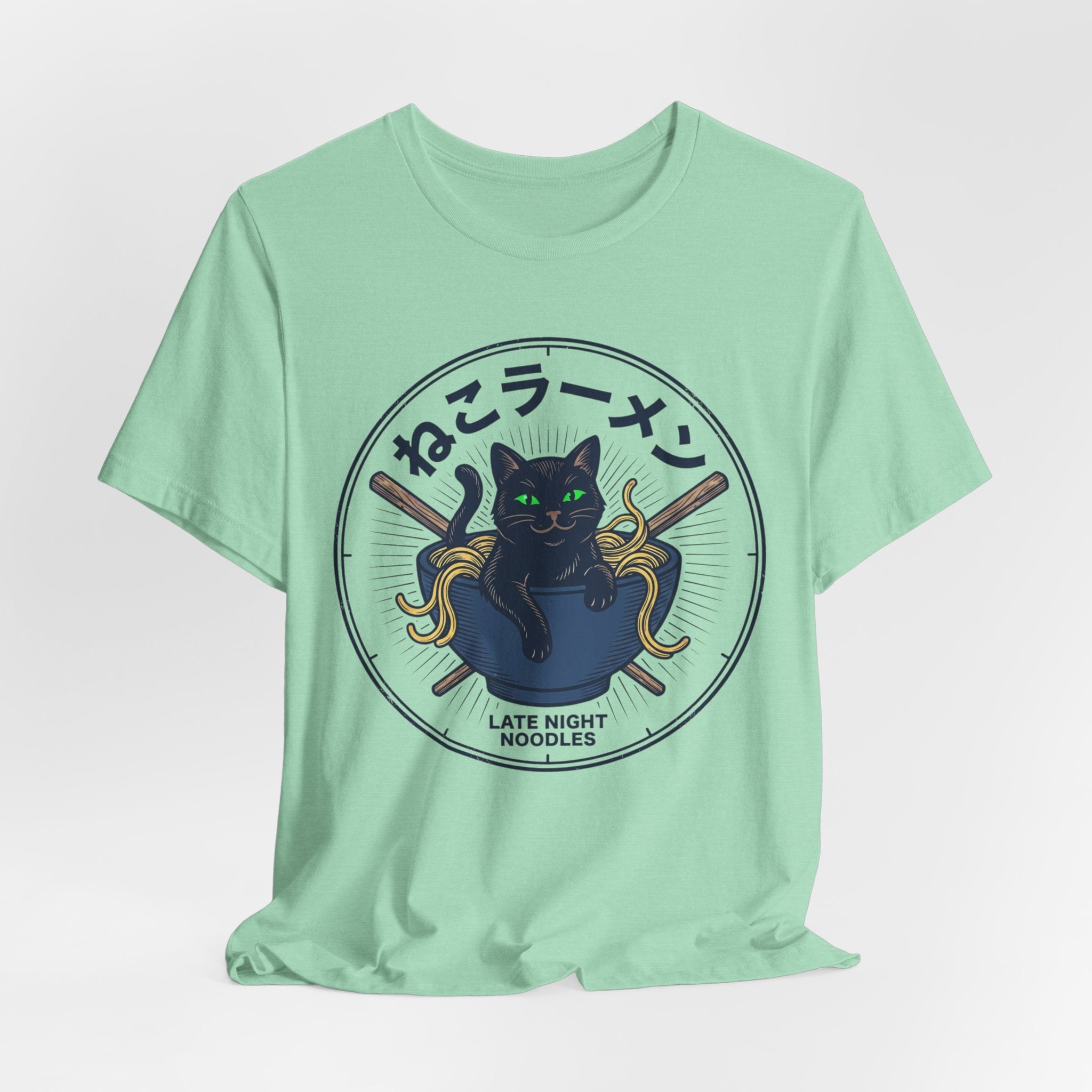 Black Cat Ramen Bowl Tee | Late Night Noodles