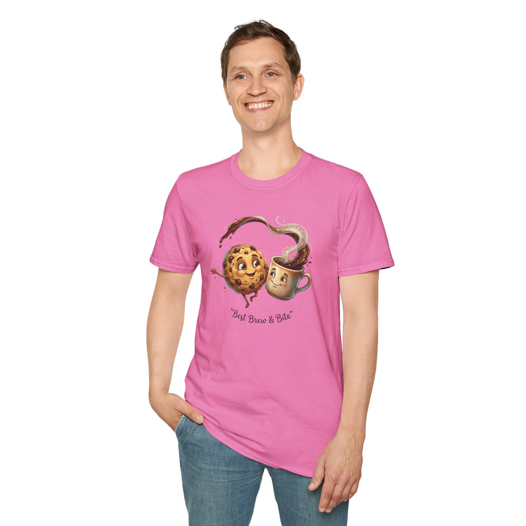 Cookie and Coffee Cartoon T-Shirt | Cute Food Illustration
