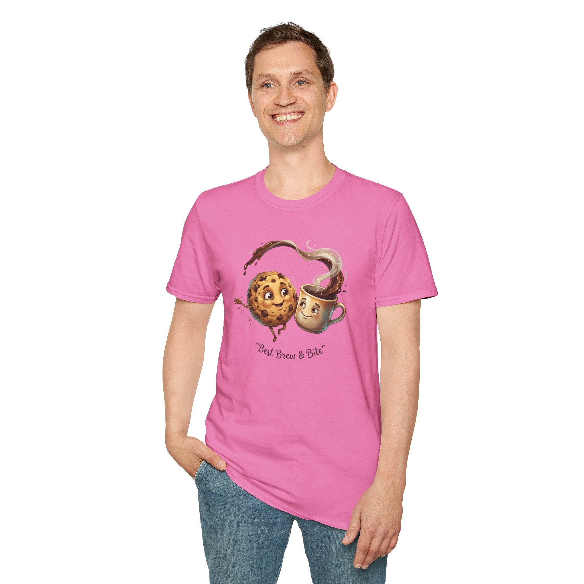 Cookie and Coffee Cartoon T-Shirt | Cute Food Illustration