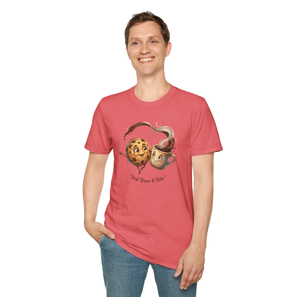 Cookie and Coffee Cartoon T-Shirt | Cute Food Illustration