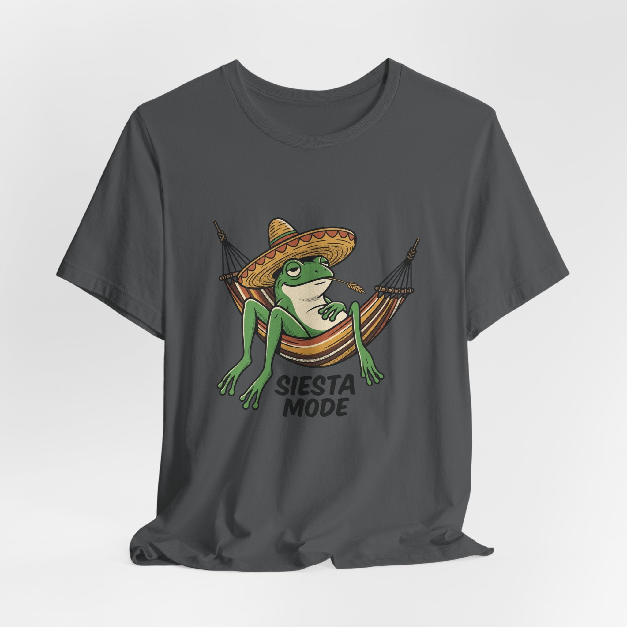 Siesta Mode Frog hammock T-Shirt | Relaxing Sombrero frog tee