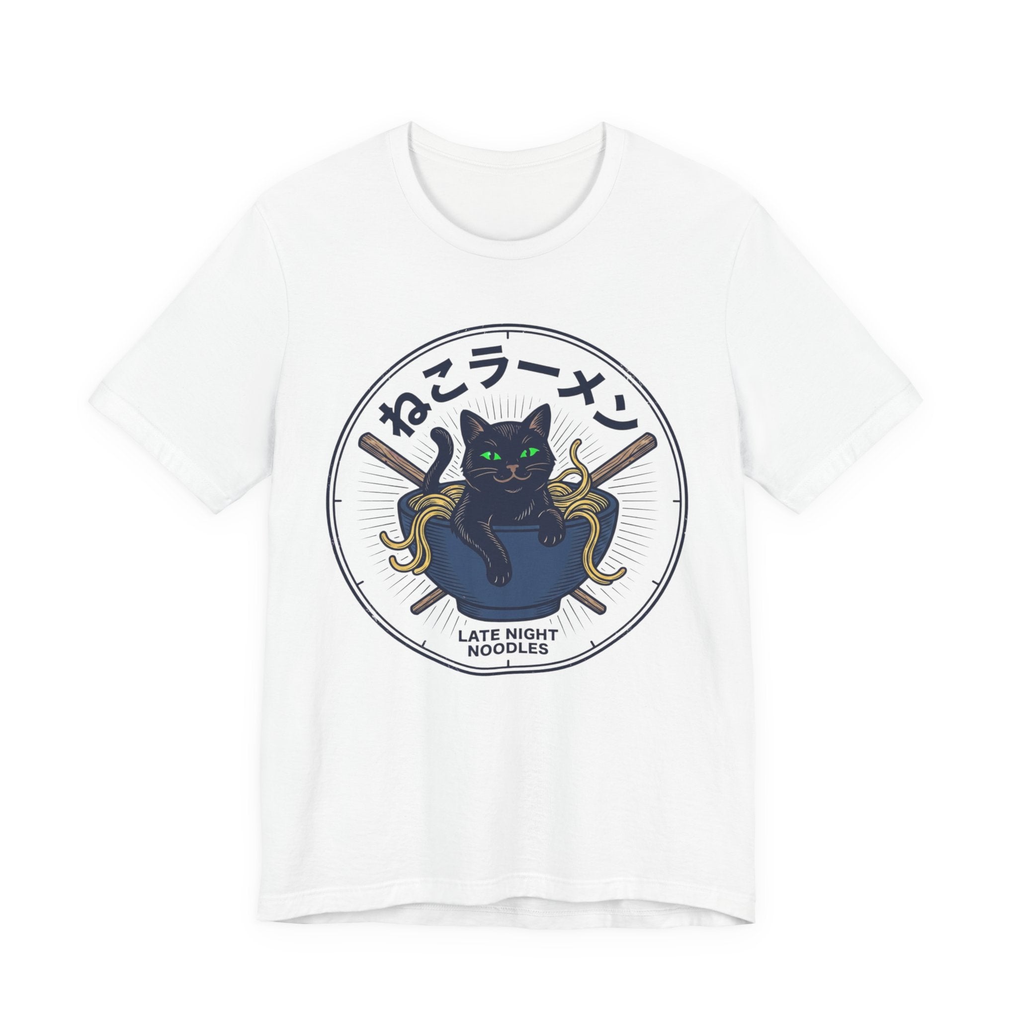 Black Cat Ramen Bowl Tee | Late Night Noodles