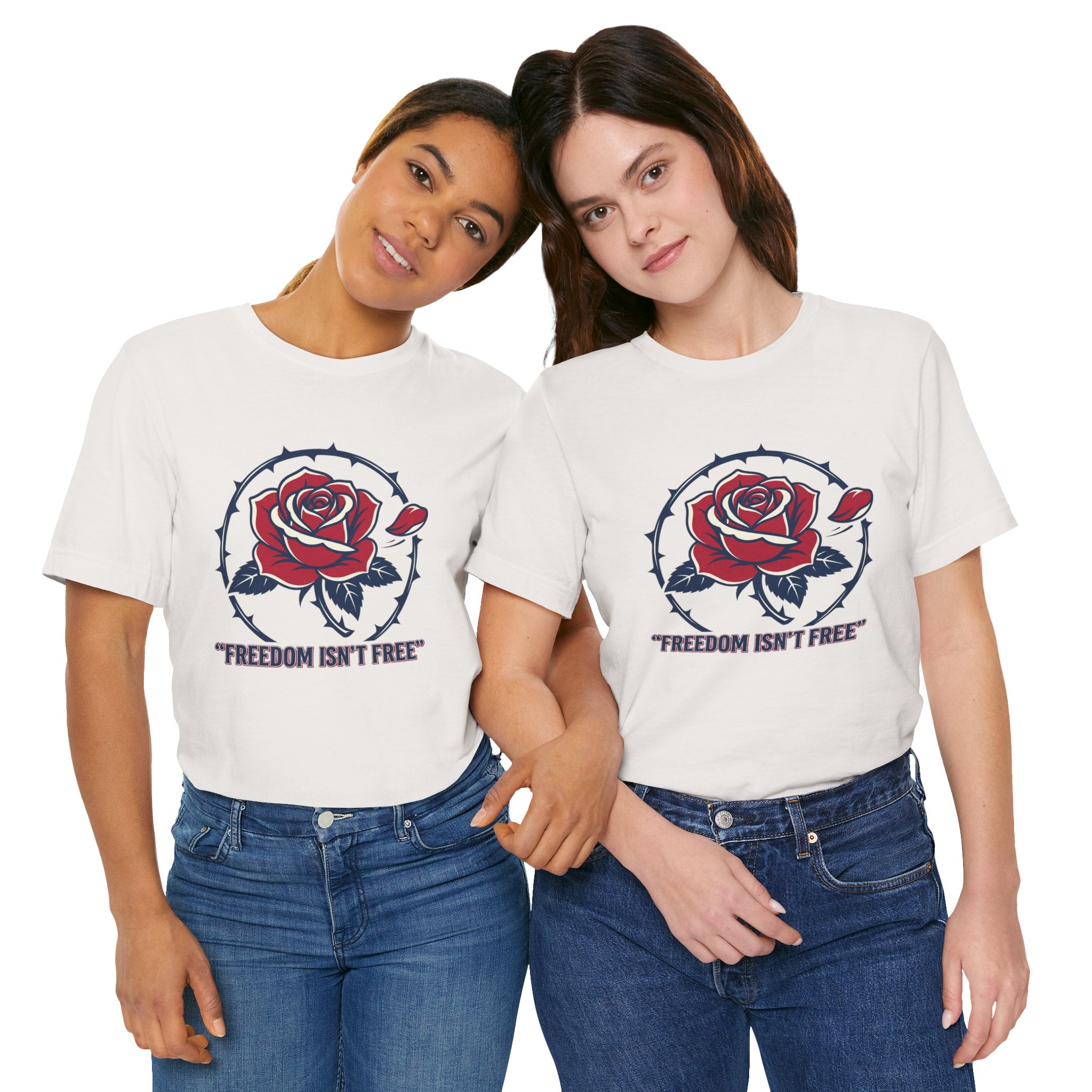 Freedom Isn't Free Rose Tee | Patriotic Rose and Barbed Wire T-Shirt