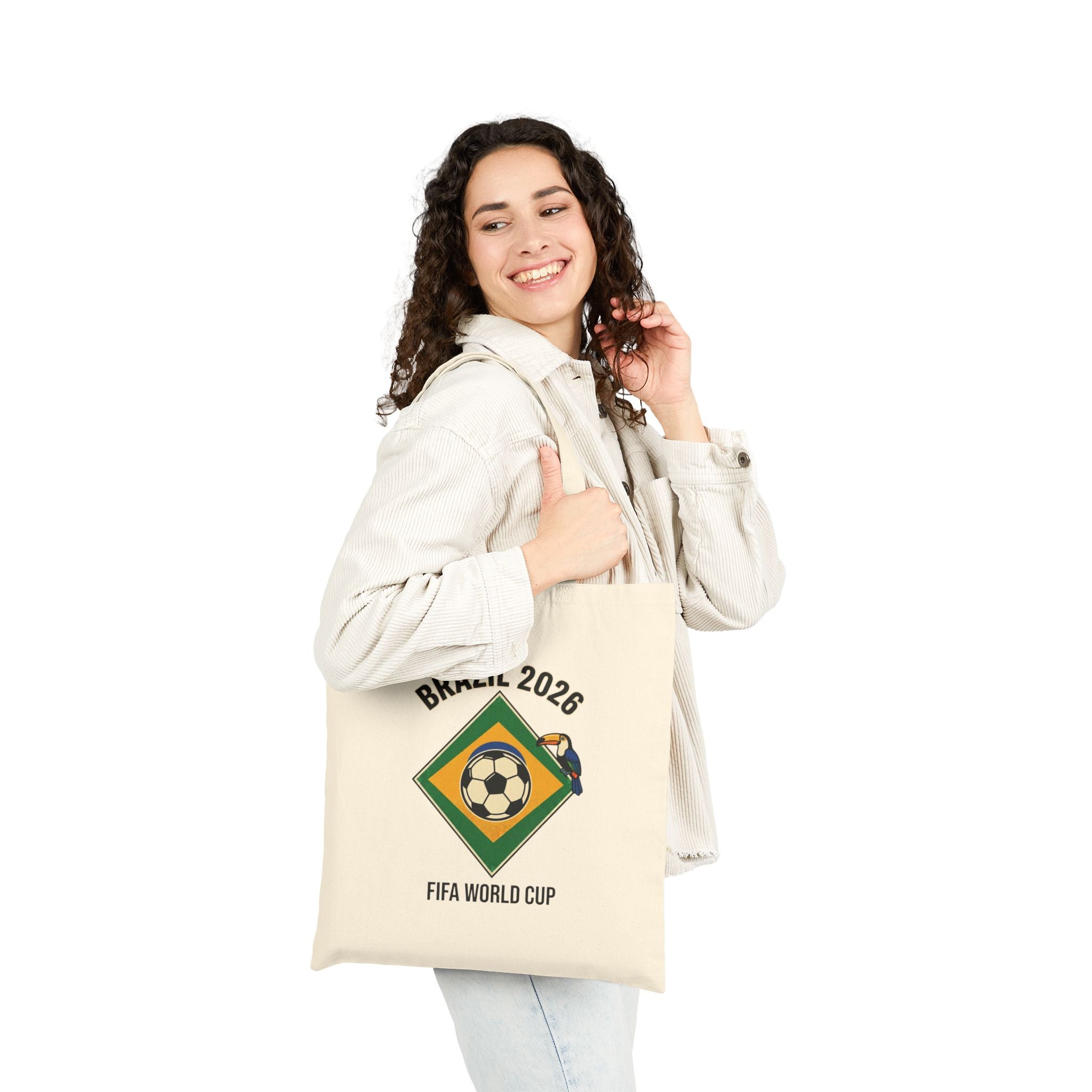 Cotton Canvas Tote Bag/ Brazil/ gool in flag