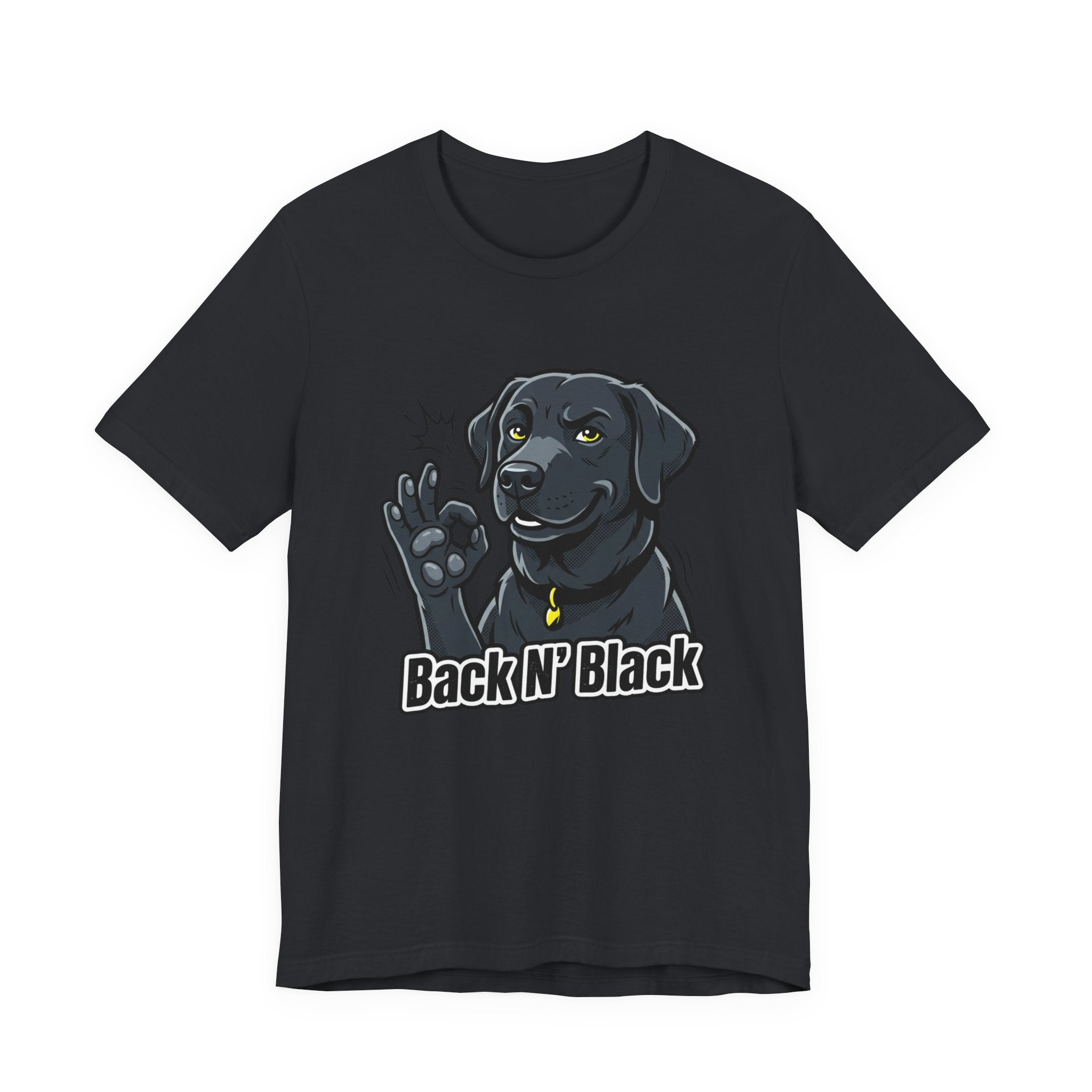 Back N' Black Black Lab Dog Tee | Labrador Illustration, Funny Paw OK Design