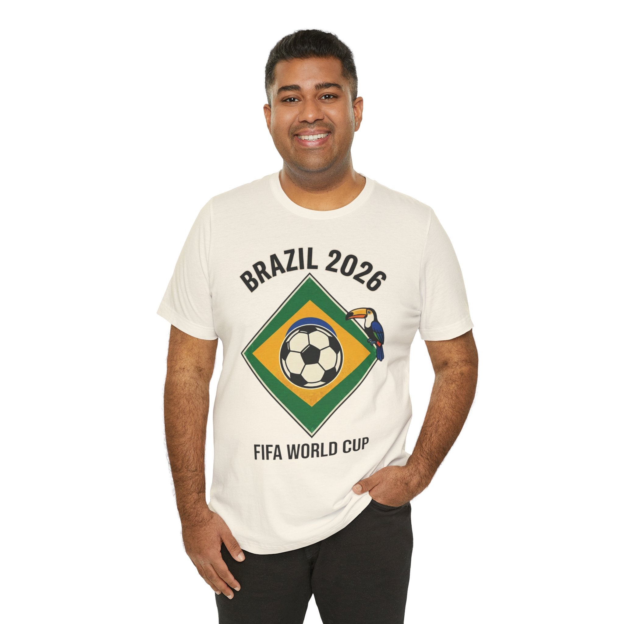 Unisex Jersey Short Sleeve Tee/Brazil Ball in the flag