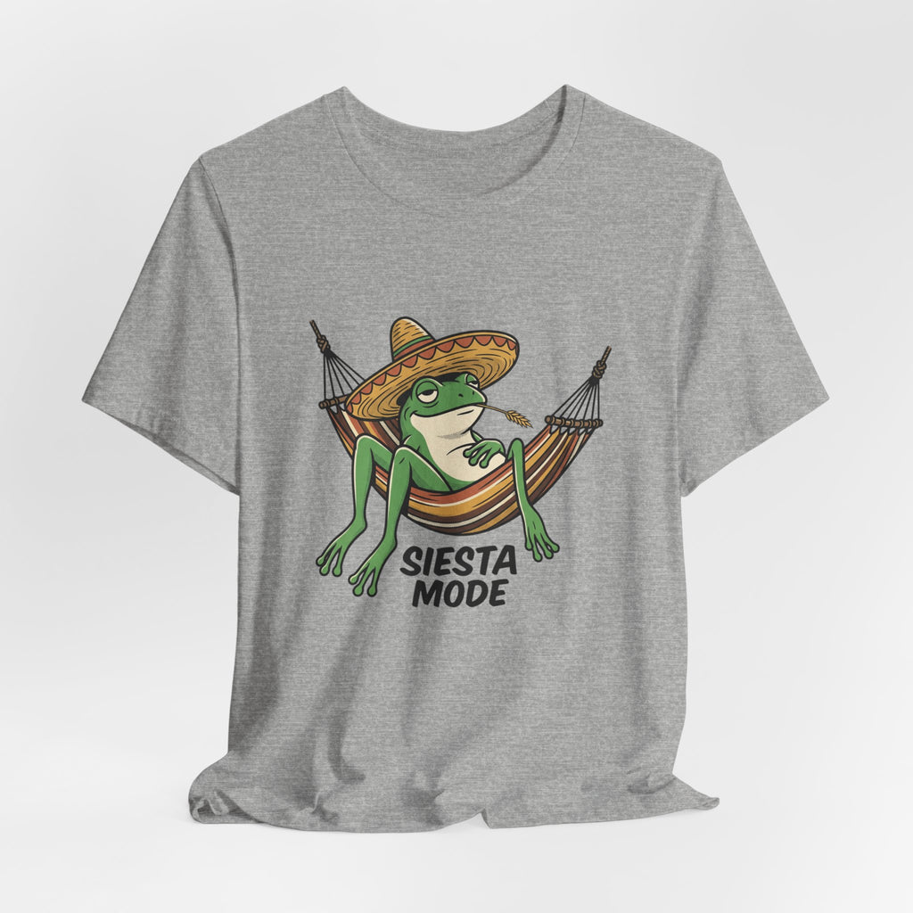 Siesta Mode Frog hammock T-Shirt | Relaxing Sombrero frog tee