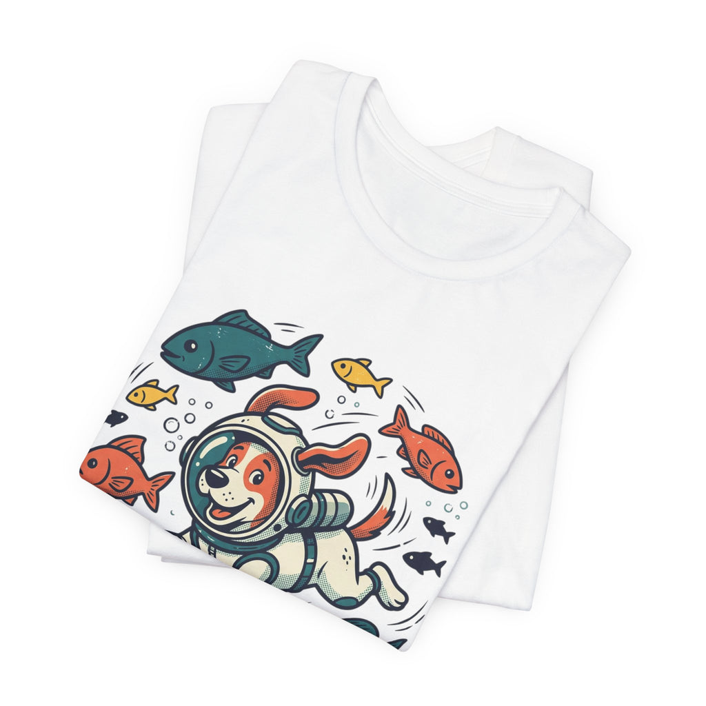 Under Dog scuba diver dog tee, fish, vintage cartoon