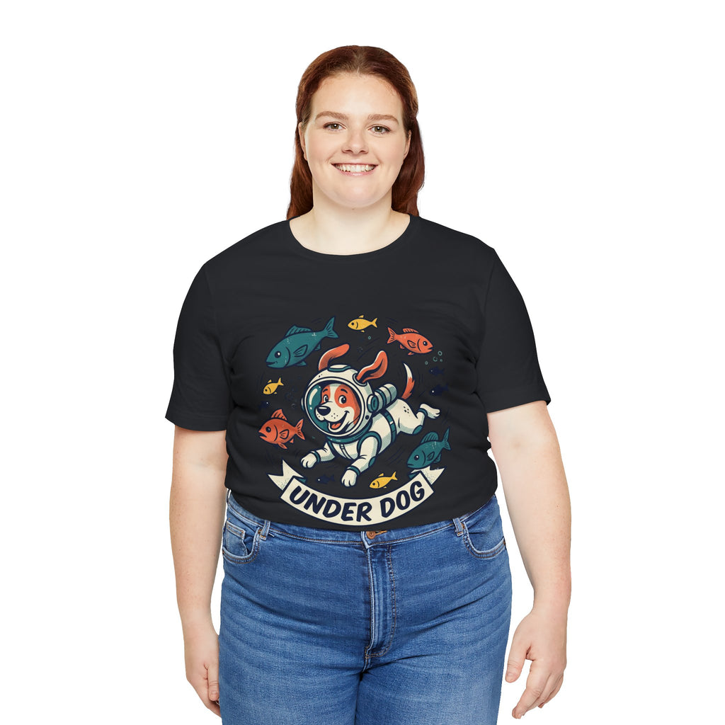 Under Dog scuba diver dog tee, fish, vintage cartoon