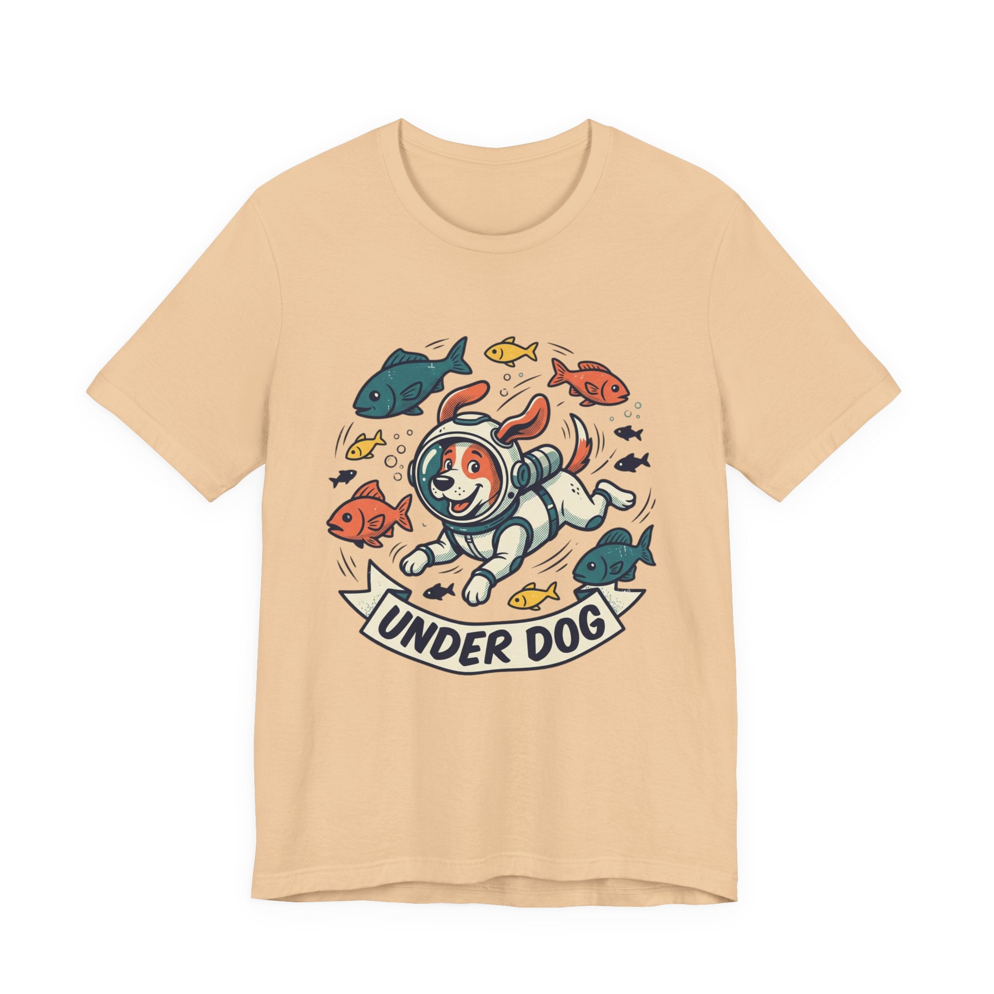 Under Dog scuba diver dog tee, fish, vintage cartoon