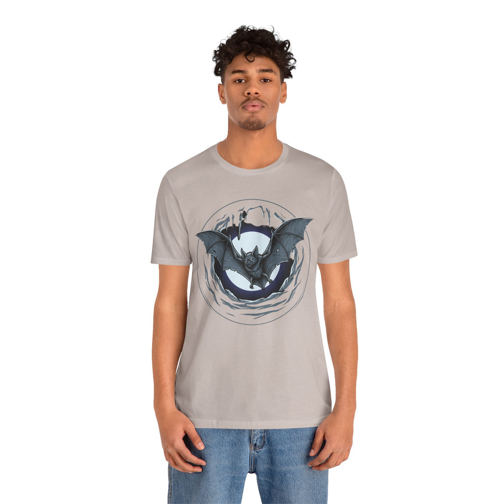 Unisex Jersey Short Sleeve Tee/ bat in a moon shine