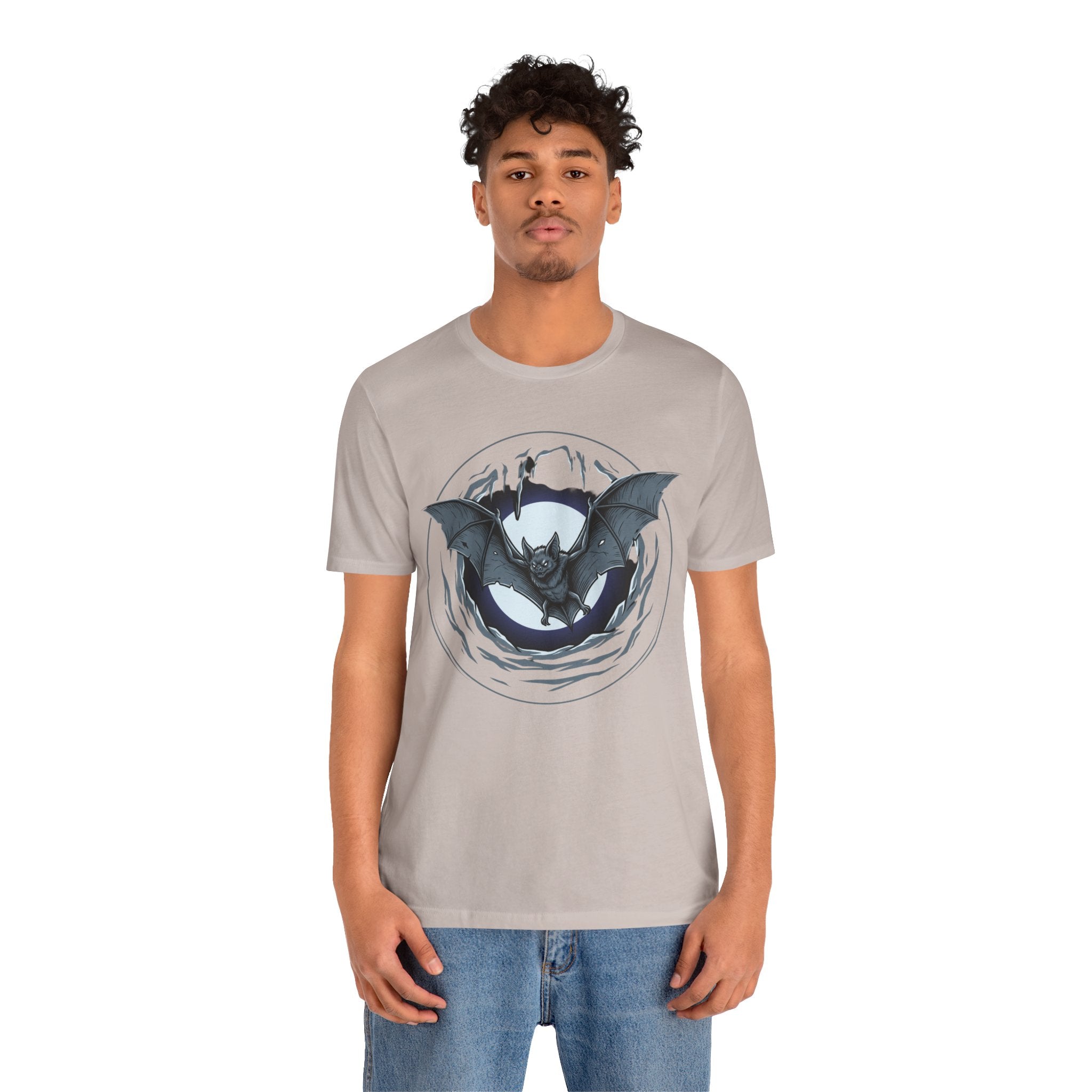 Unisex Jersey Short Sleeve Tee/ bat in a moon shine