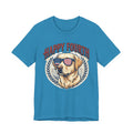 Happy Fourth Dog Sunglasses T-Shirt | Patriotic Labrador 4th of July Tee