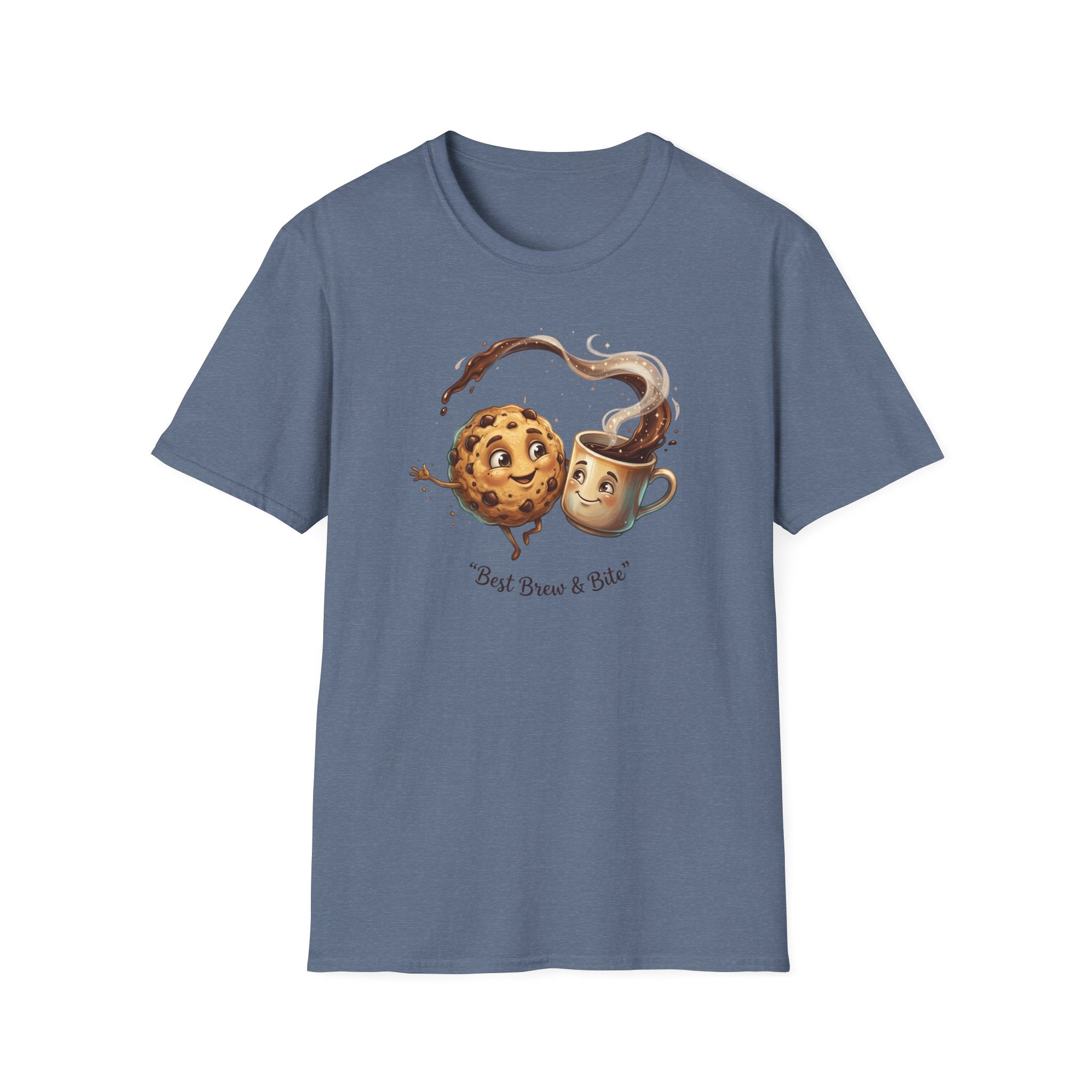 Cookie and Coffee Cartoon T-Shirt | Cute Food Illustration