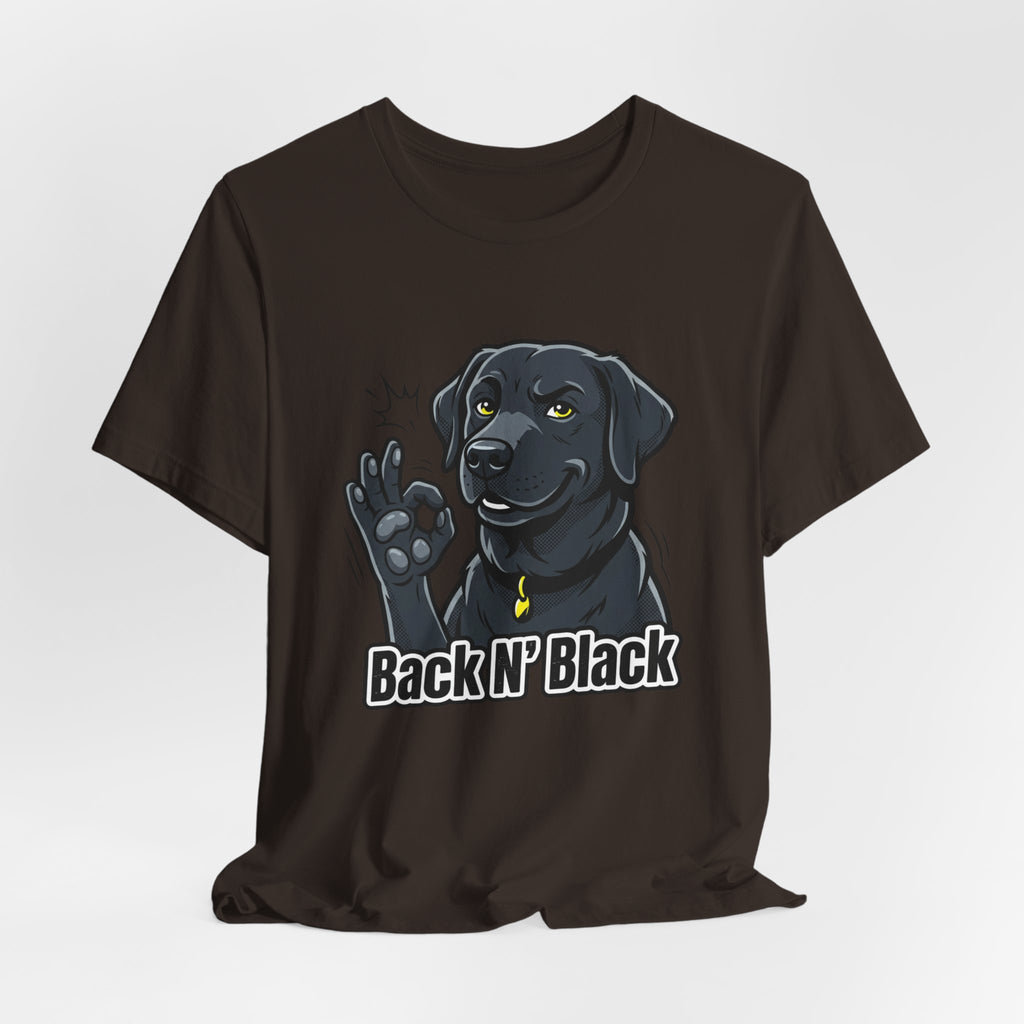 Back N' Black Black Lab Dog Tee | Labrador Illustration, Funny Paw OK Design