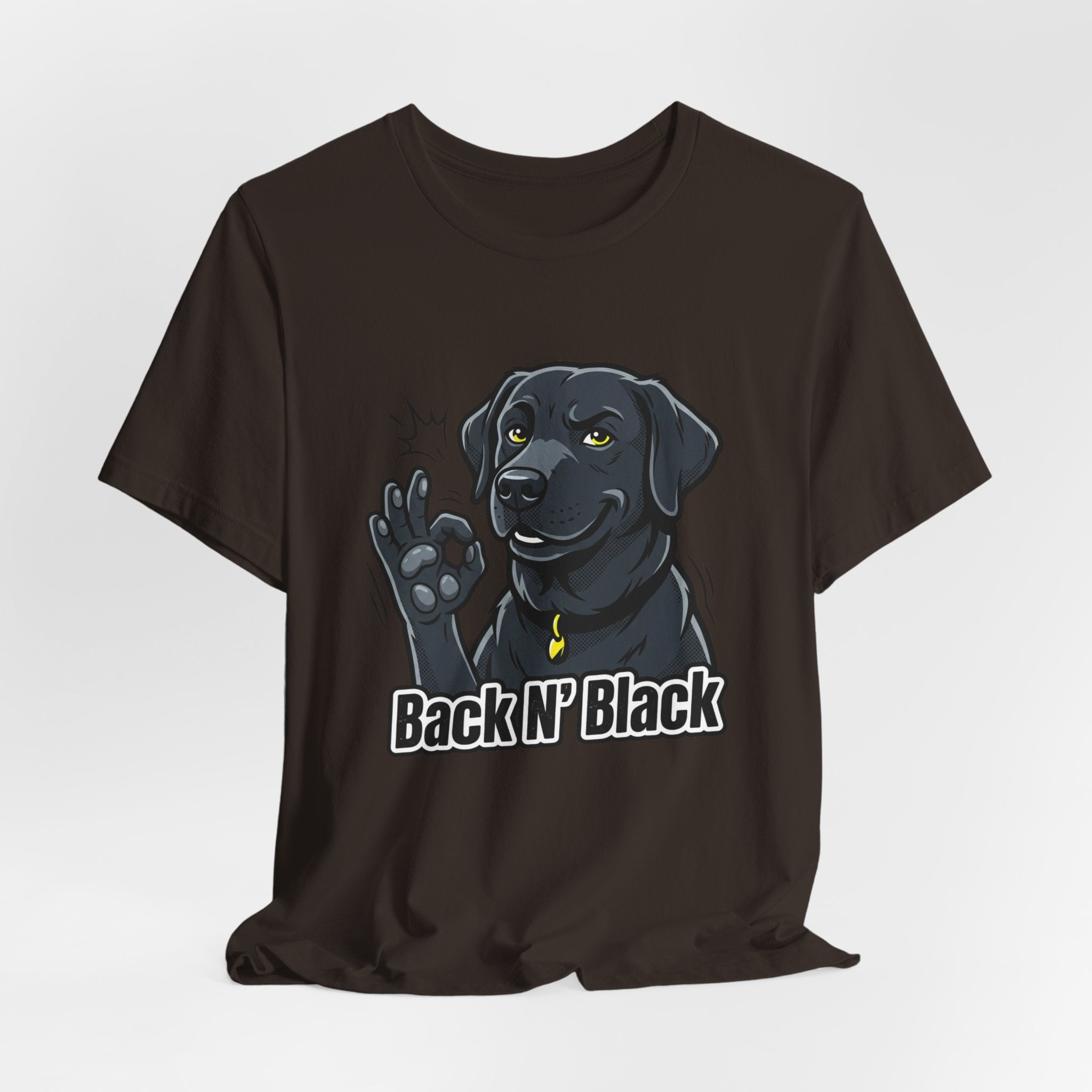 Back N' Black Black Lab Dog Tee | Labrador Illustration, Funny Paw OK Design