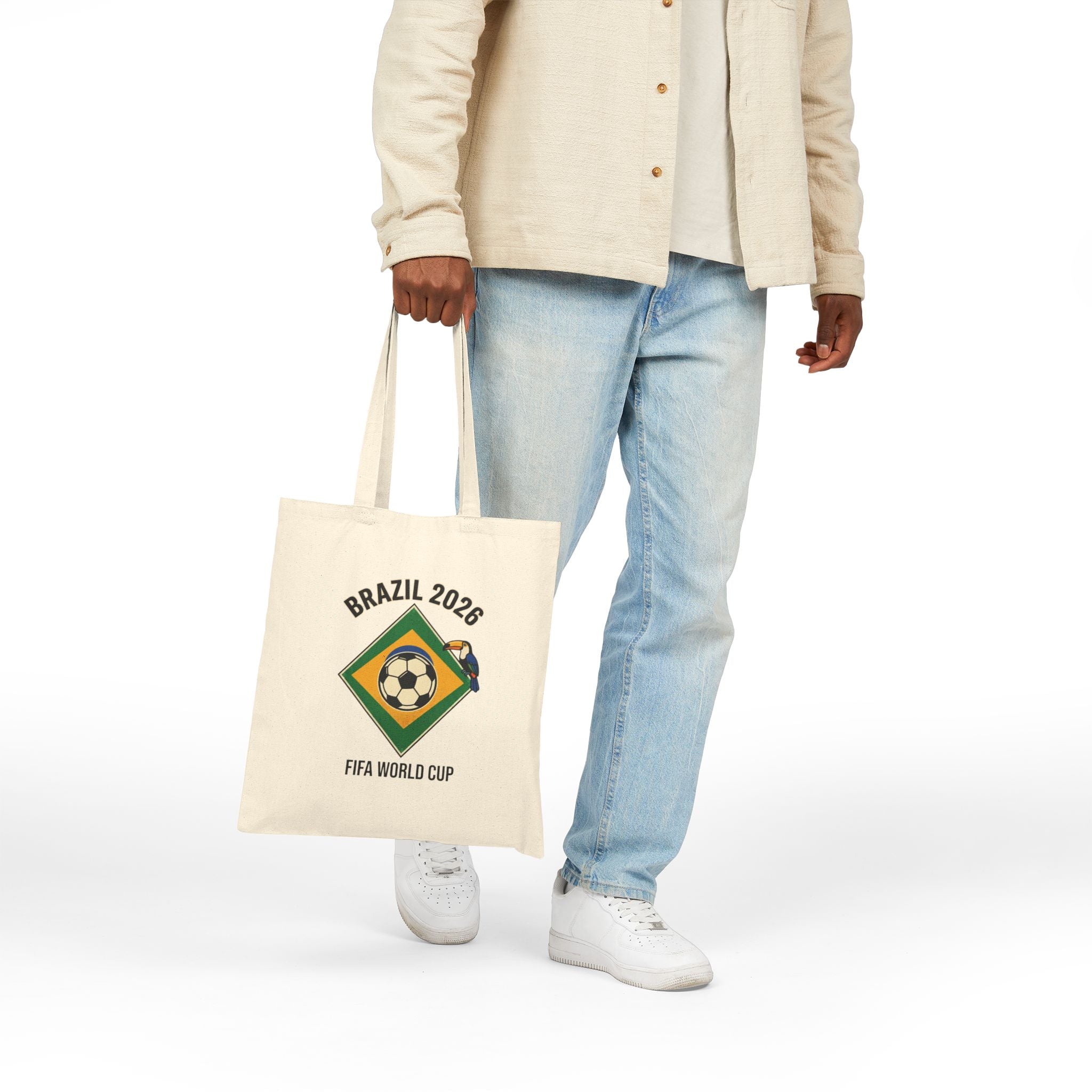 Cotton Canvas Tote Bag/ Brazil/ gool in flag