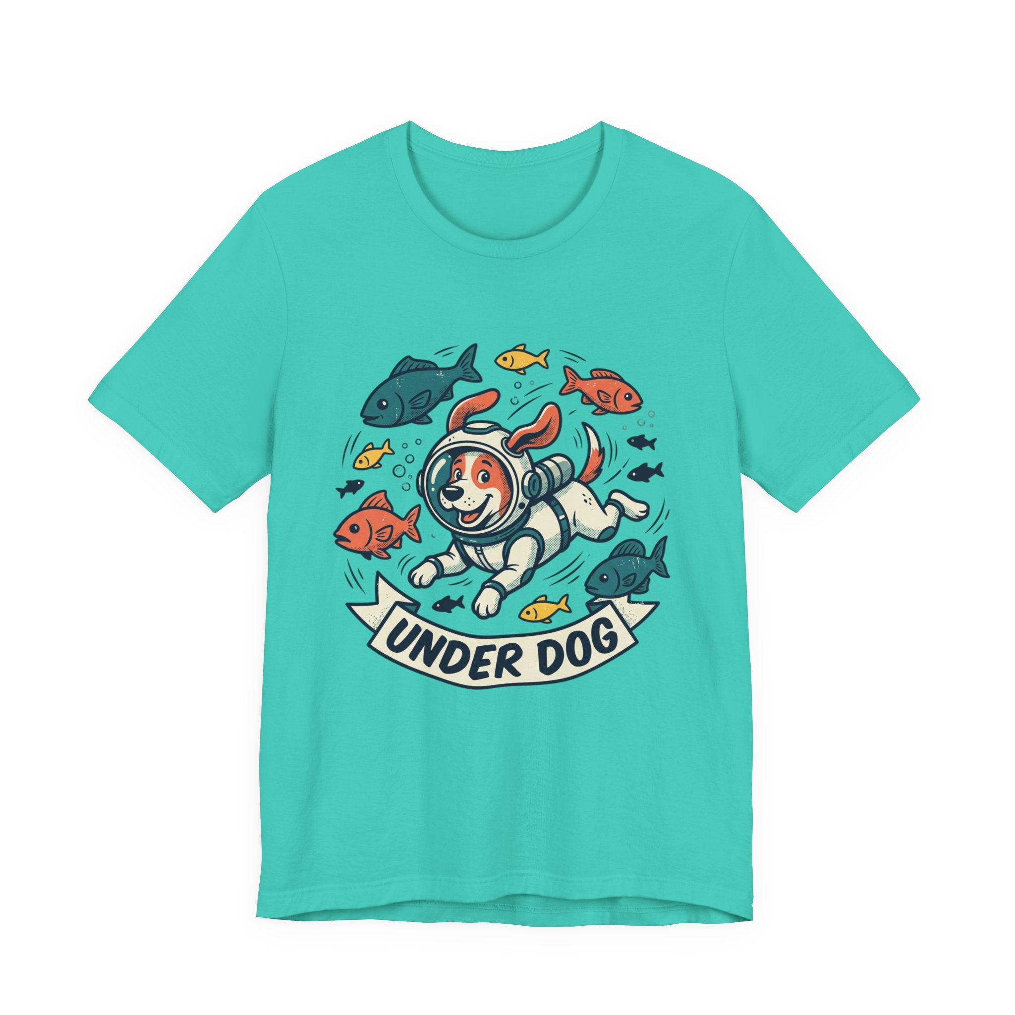 Under Dog scuba diver dog tee, fish, vintage cartoon