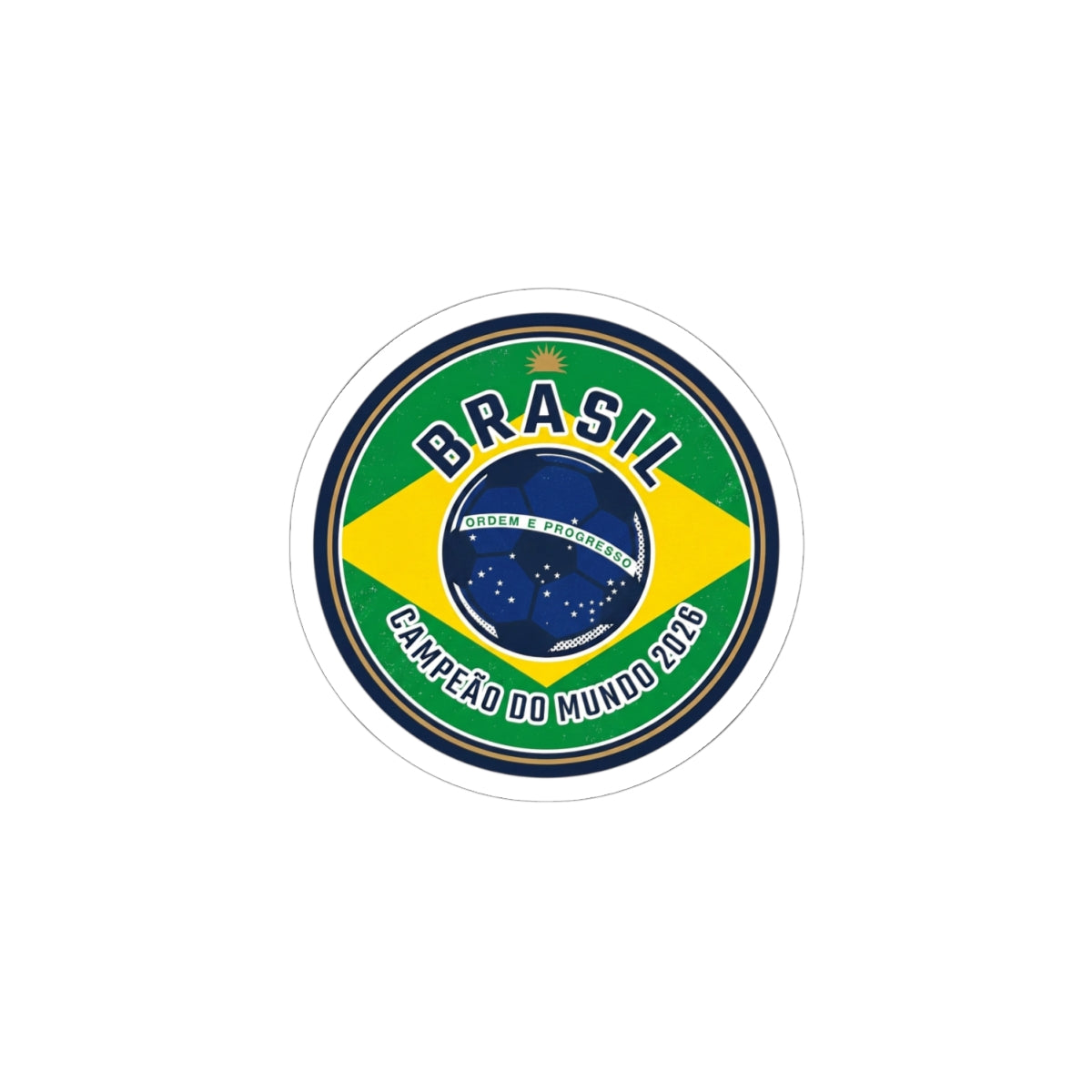 Brazil Flag Crest Sticker | Soccer Championship, Country Pride 2026