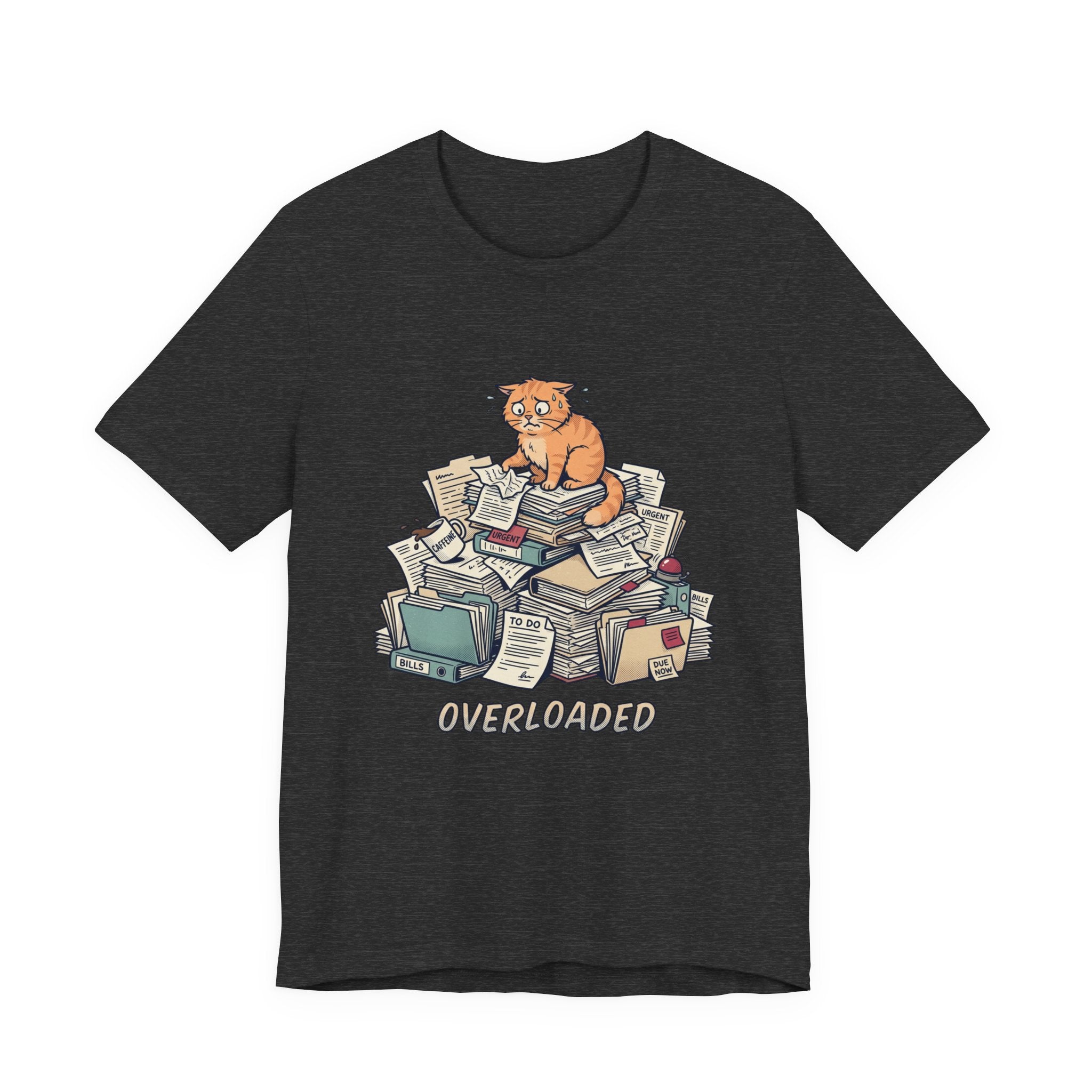 Overloaded Cat/Tee | Funny Cat Graphic T-Shirt