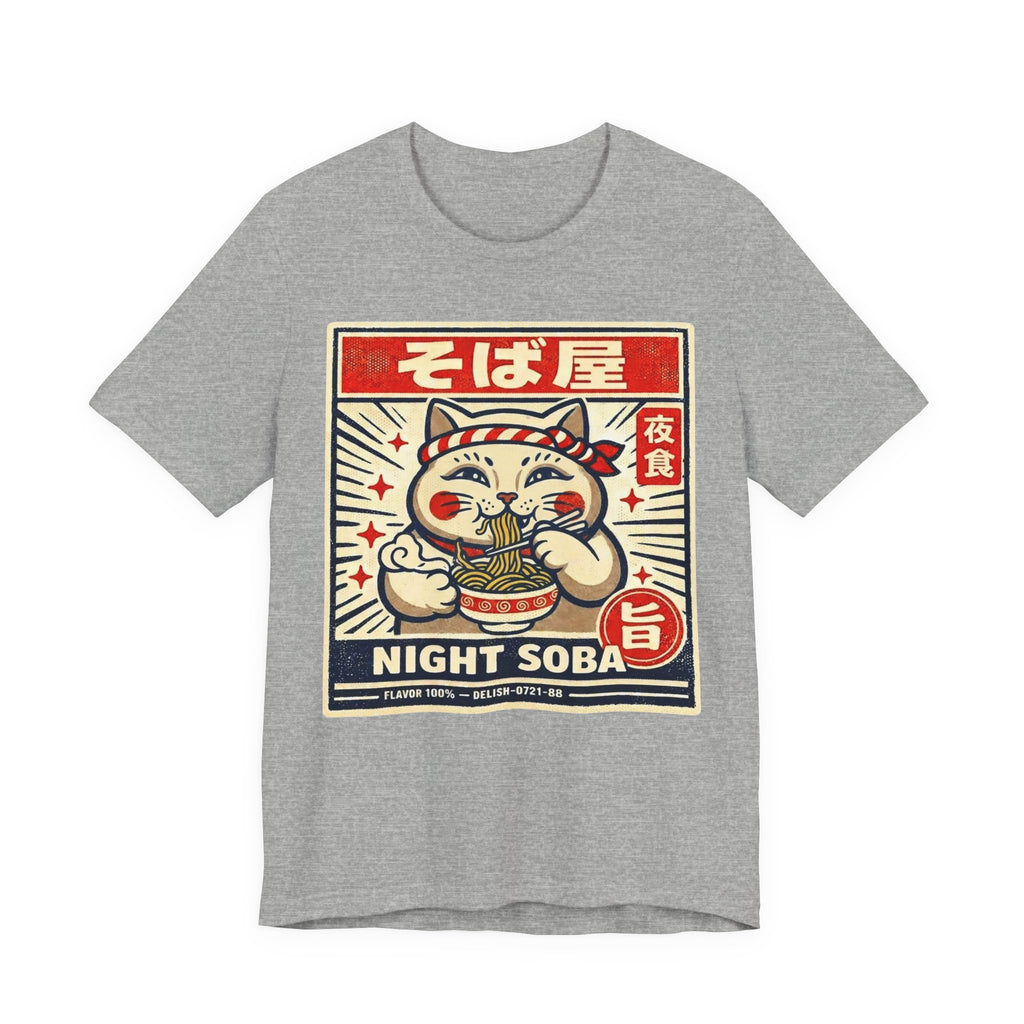 Maneki Neko Night Soba T-Shirt | Ramen Cat Graphic Tee