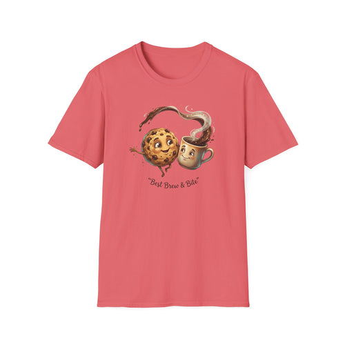 Cookie and Coffee Cartoon T-Shirt | Cute Food Illustration