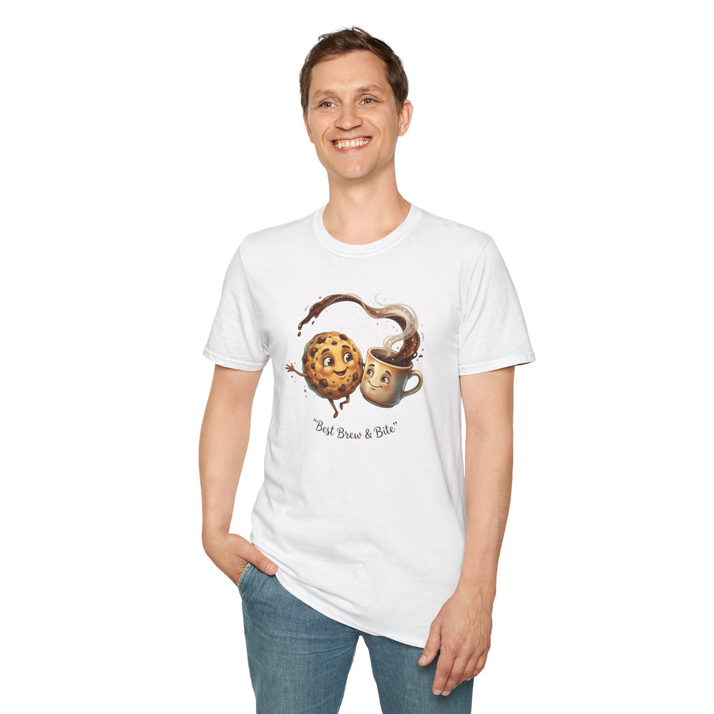 Cookie and Coffee Cartoon T-Shirt | Cute Food Illustration