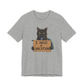 Black Cat Holding 'I Need a Vacation' Tee | Funny Cat Shirt