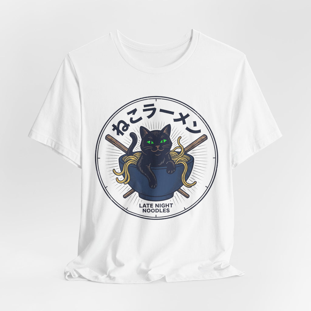 Black Cat Ramen Bowl Tee | Late Night Noodles