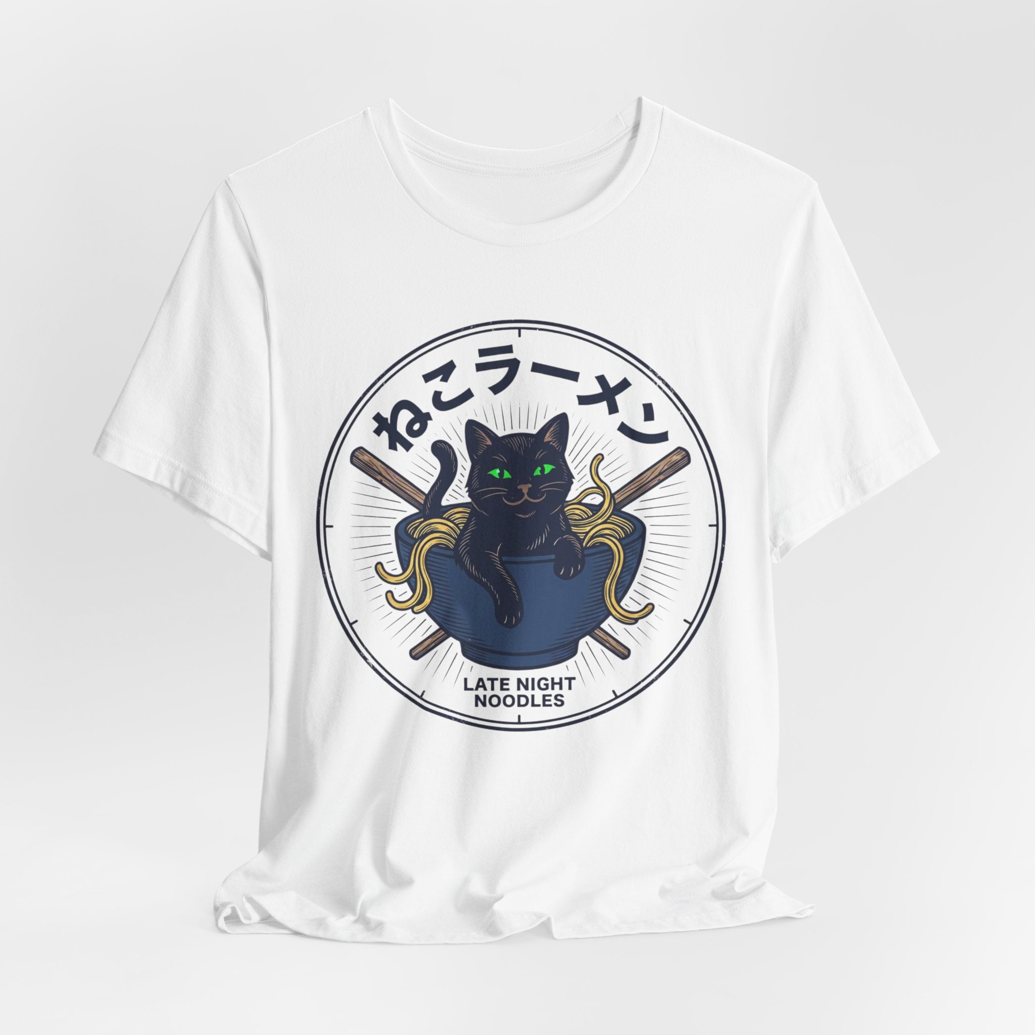 Black Cat Ramen Bowl Tee | Late Night Noodles