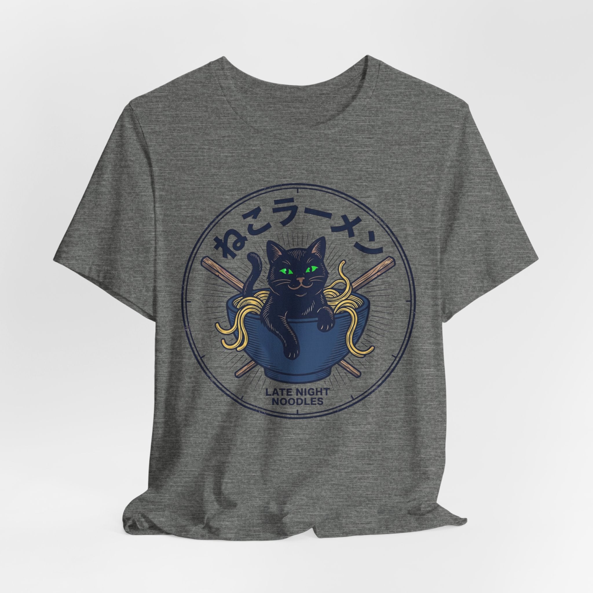 Black Cat Ramen Bowl Tee | Late Night Noodles