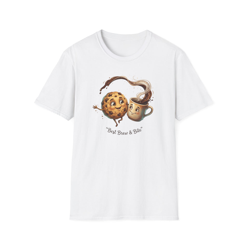 Cookie and Coffee Cartoon T-Shirt | Cute Food Illustration