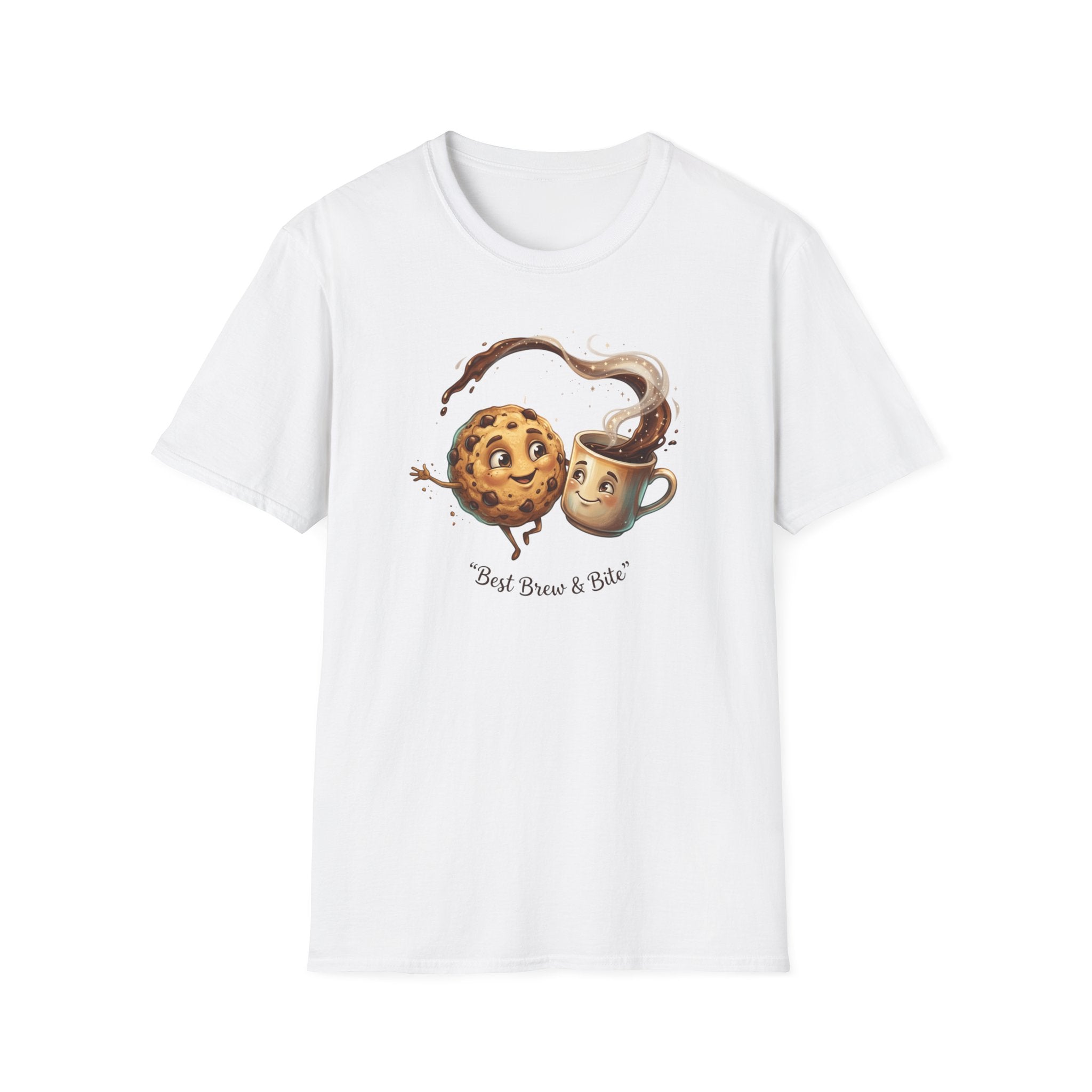 Cookie and Coffee Cartoon T-Shirt | Cute Food Illustration