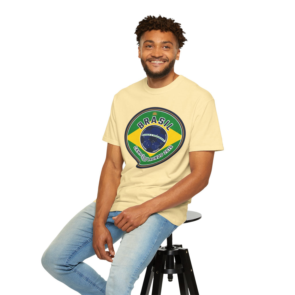 Brasil Flag Emblem T-Shirt | Brazil Campeonato do Mundo 2022