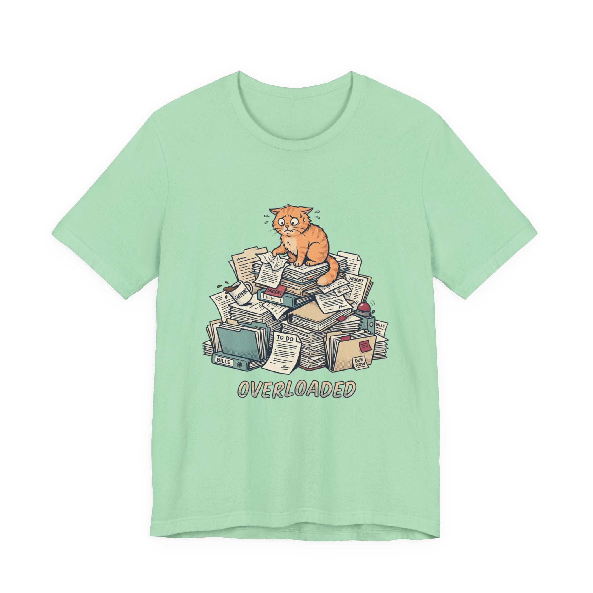 Overloaded Cat/Tee | Funny Cat Graphic T-Shirt