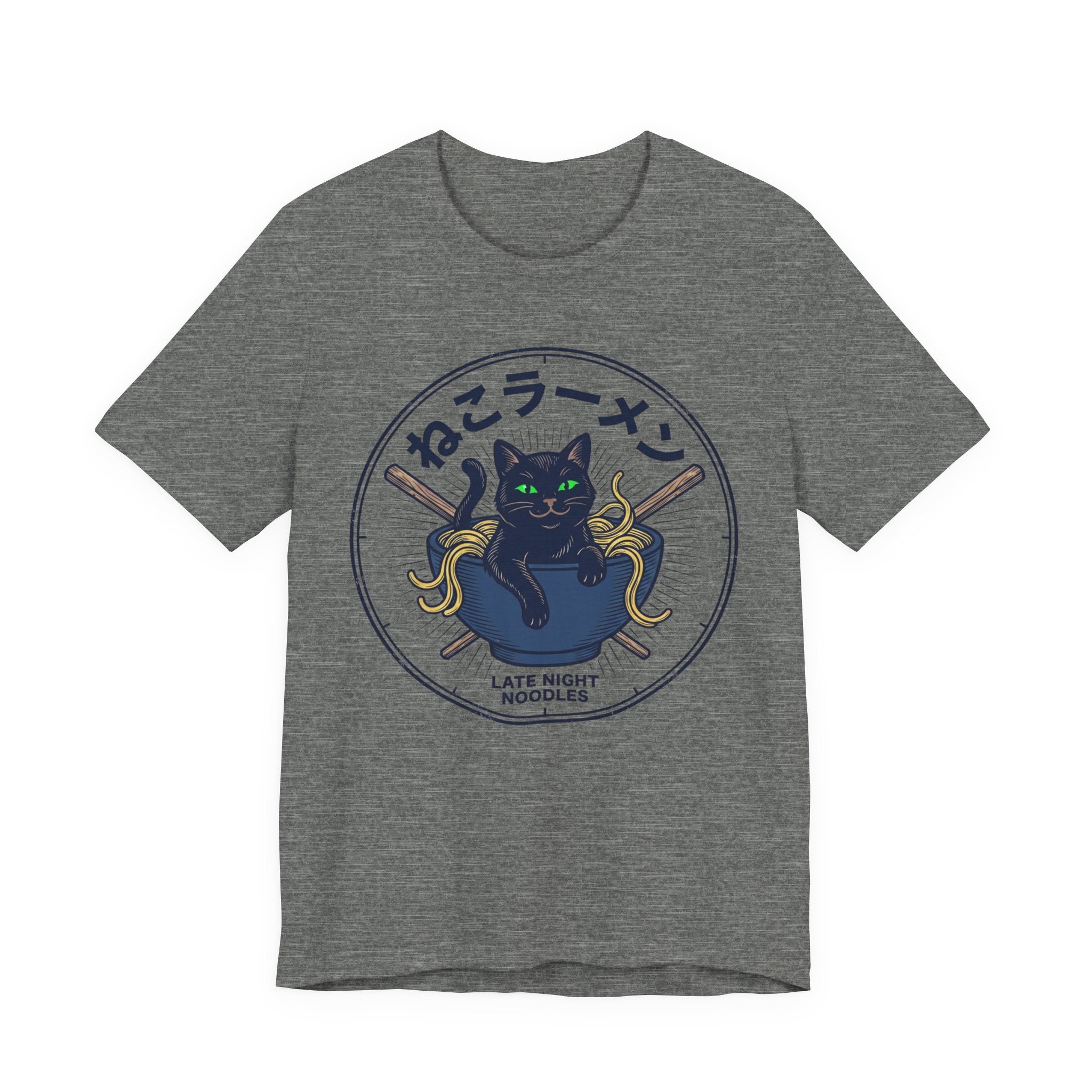 Black Cat Ramen Bowl Tee | Late Night Noodles
