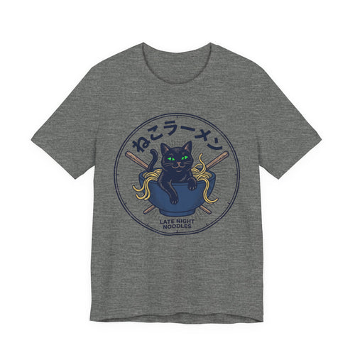 Black Cat Ramen Bowl Tee | Late Night Noodles