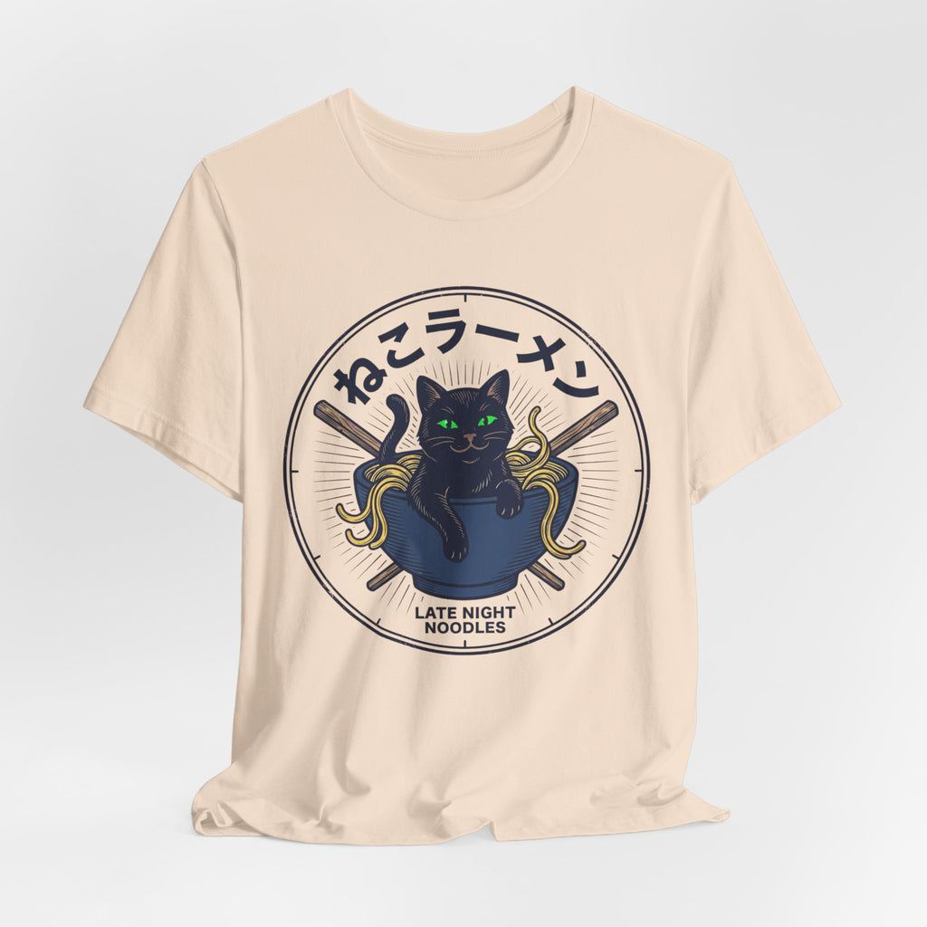 Black Cat Ramen Bowl Tee | Late Night Noodles