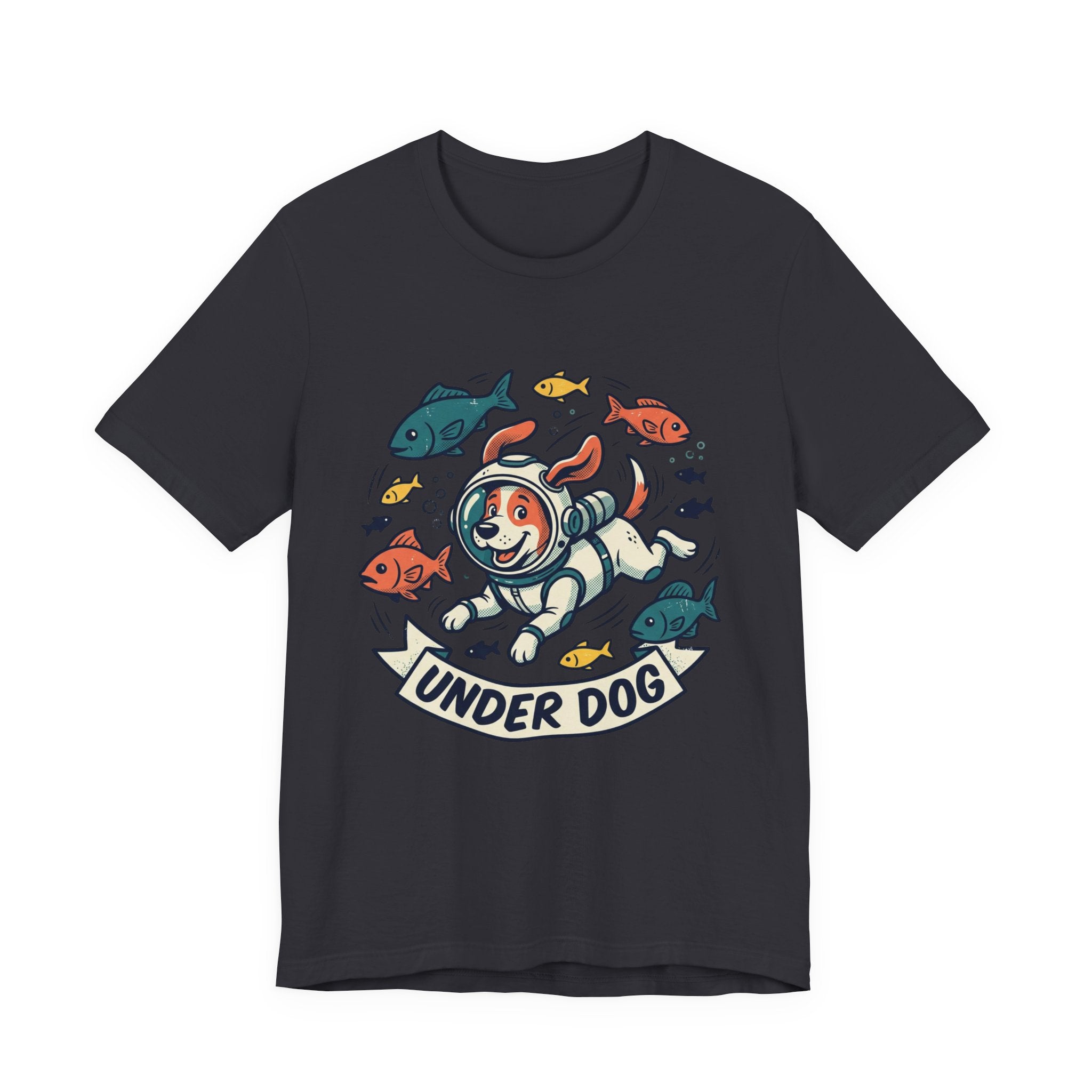 Under Dog scuba diver dog tee, fish, vintage cartoon