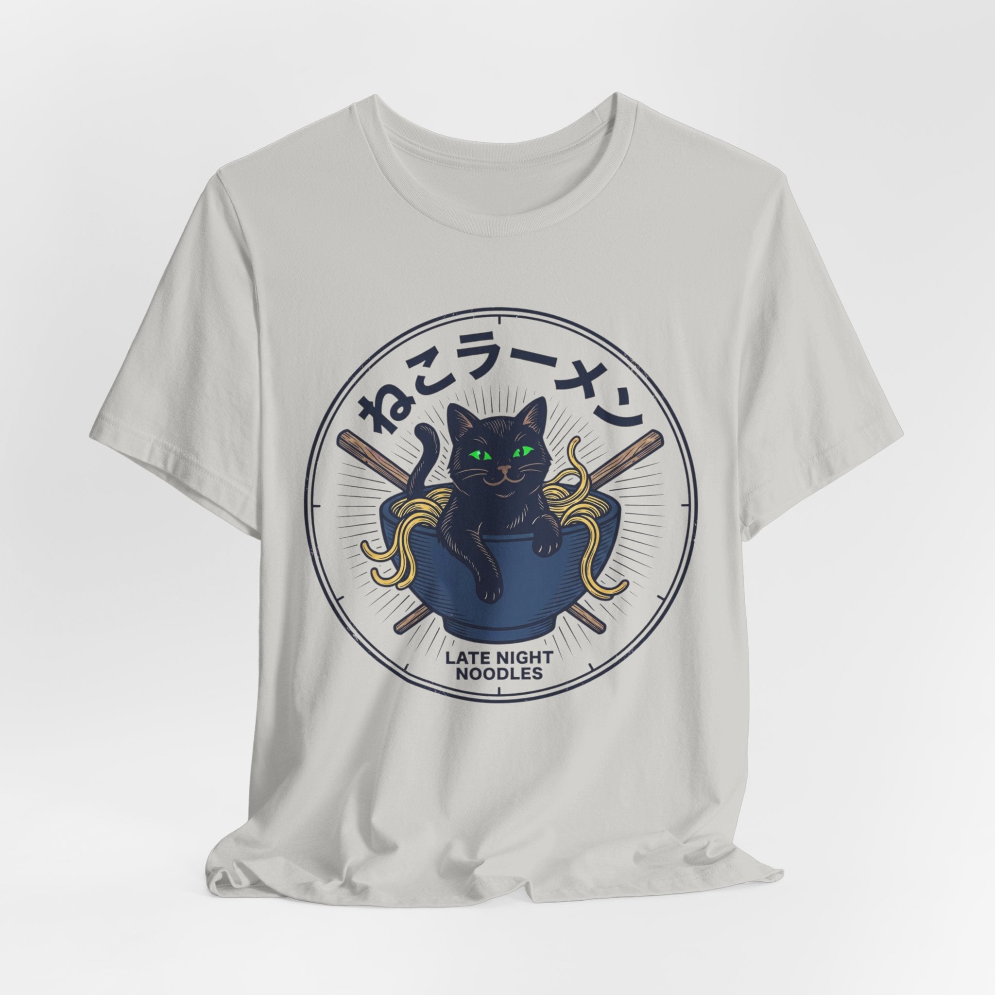 Black Cat Ramen Bowl Tee | Late Night Noodles
