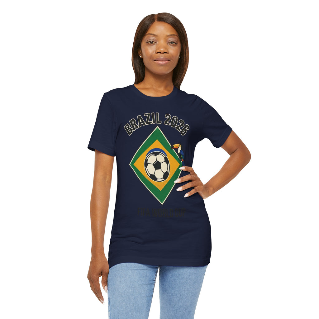 Unisex Jersey Short Sleeve Tee/Brazil Ball in the flag