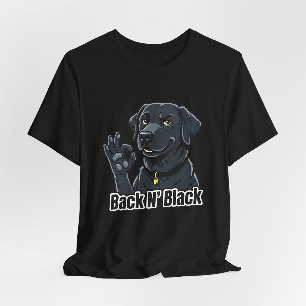 Back N' Black Black Lab Dog Tee | Labrador Illustration, Funny Paw OK Design