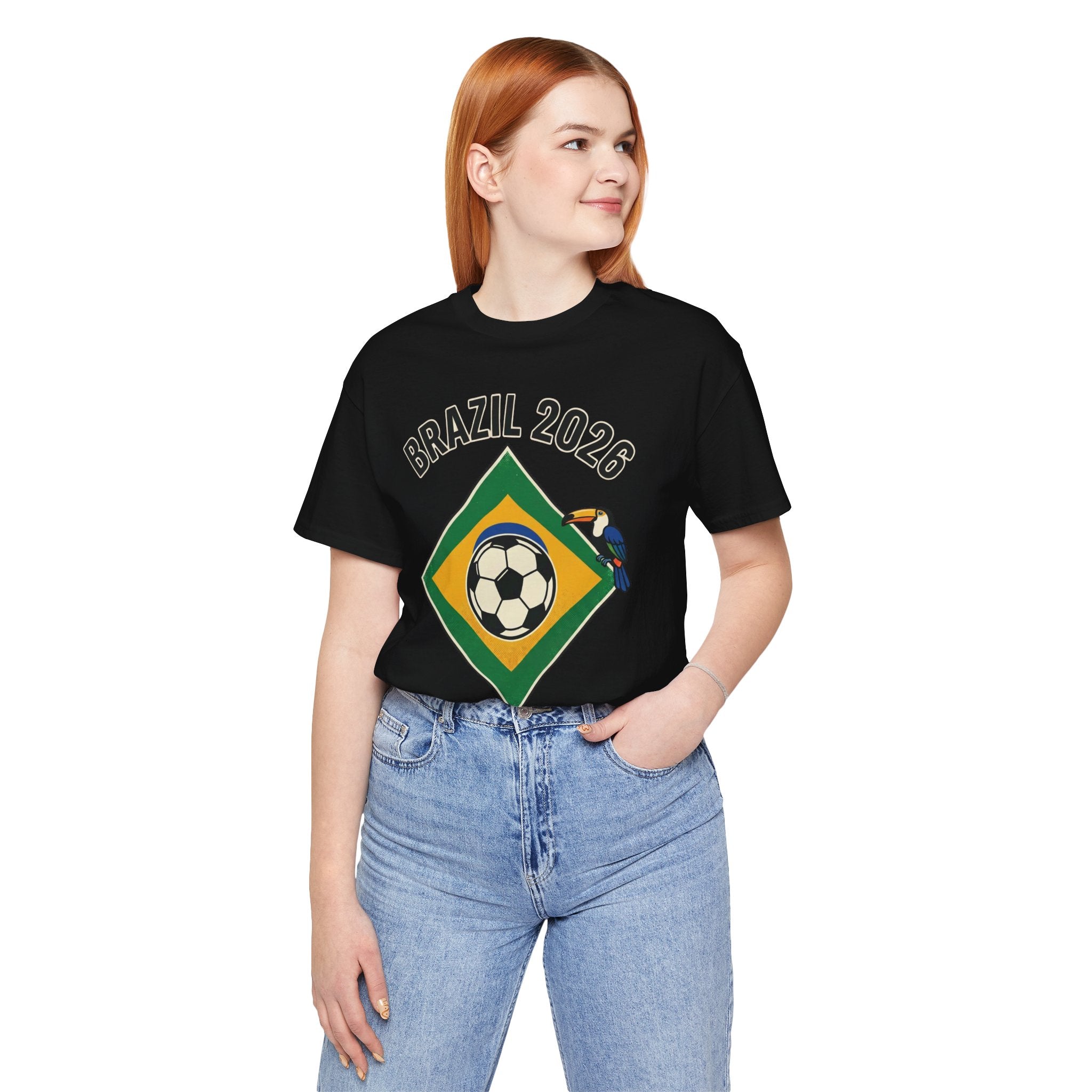 Unisex Jersey Short Sleeve Tee/Brazil Ball in the flag