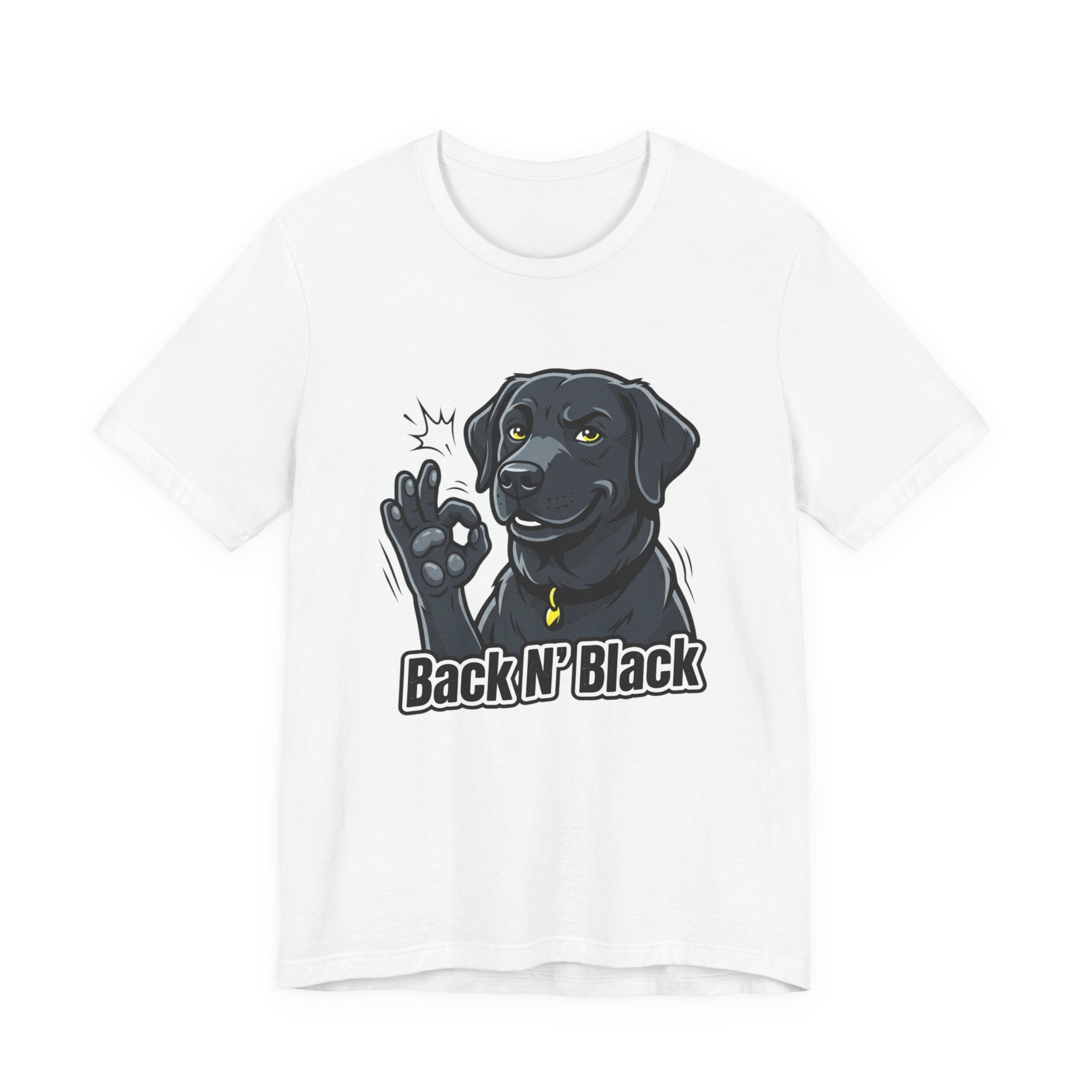 Back N' Black Black Lab Dog Tee | Labrador Illustration, Funny Paw OK Design