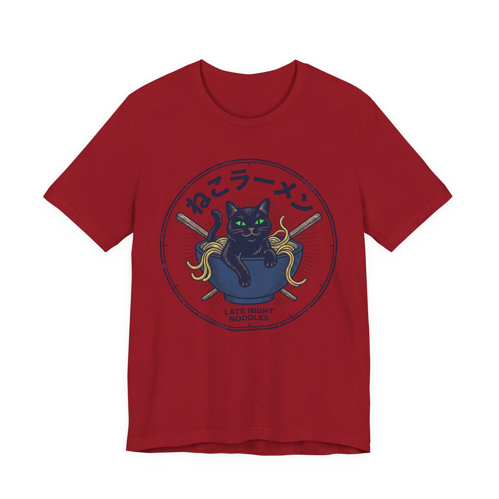 Black Cat Ramen Bowl Tee | Late Night Noodles