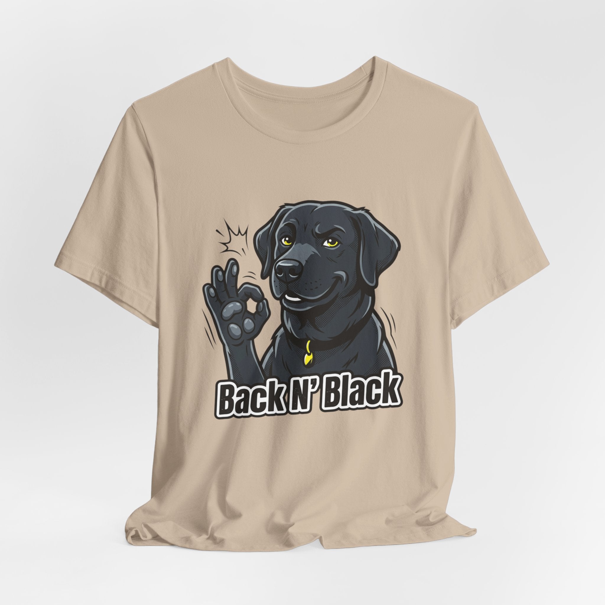 Back N' Black Black Lab Dog Tee | Labrador Illustration, Funny Paw OK Design