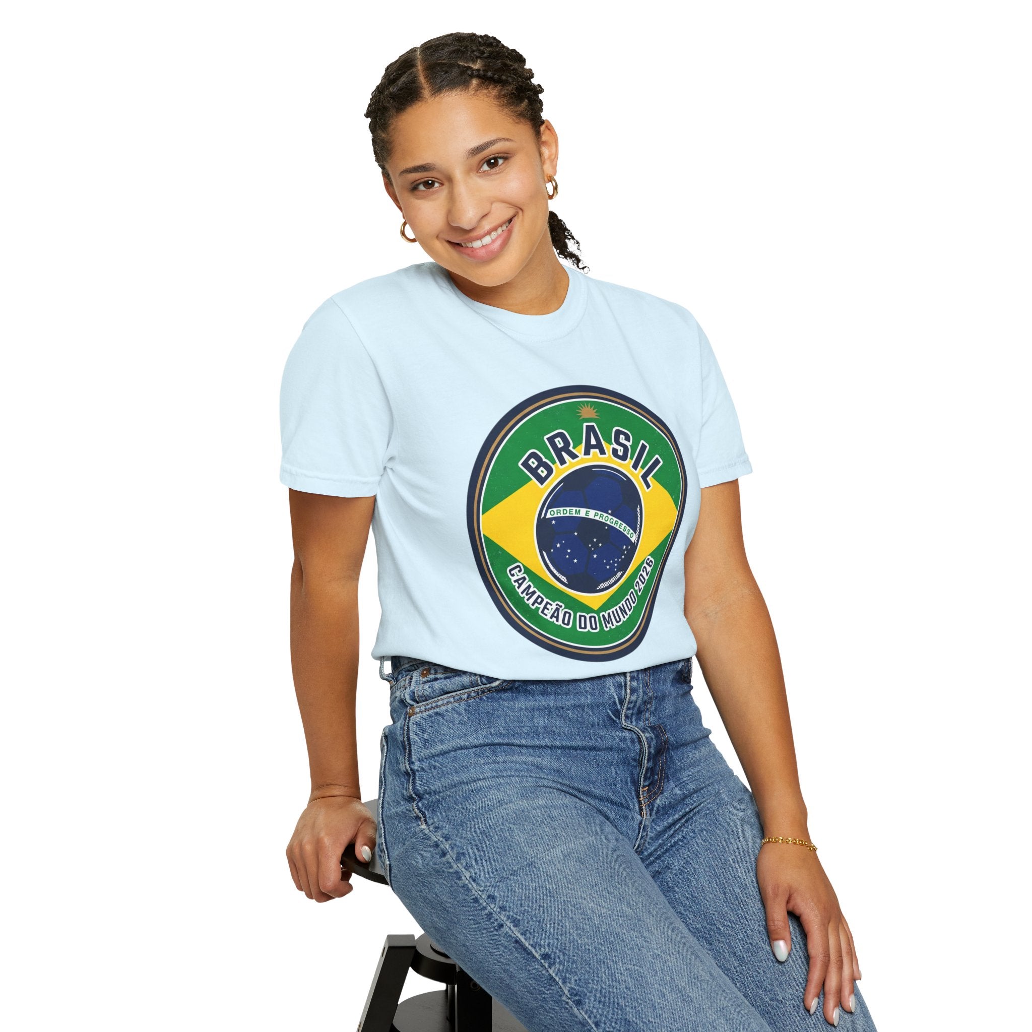 Brasil Flag Emblem T-Shirt | Brazil Campeonato do Mundo 2022