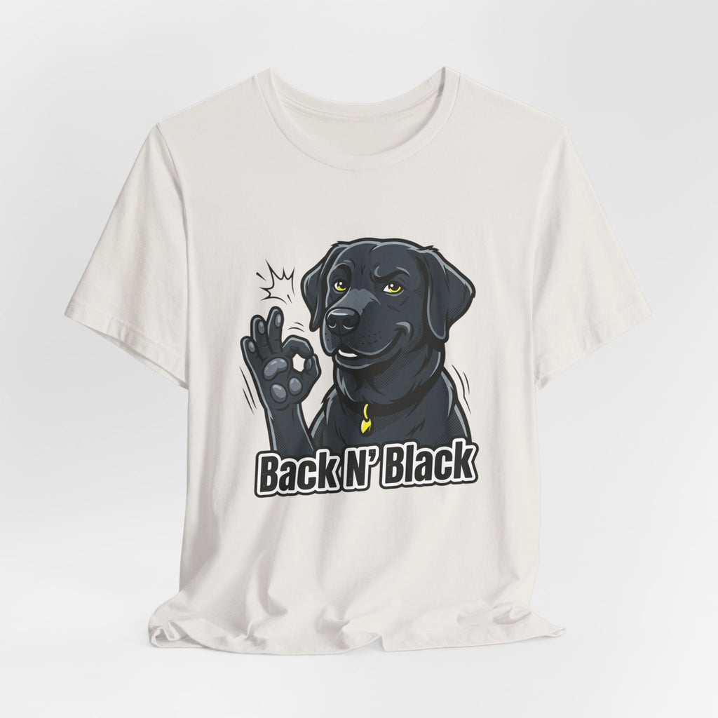 Back N' Black Black Lab Dog Tee | Labrador Illustration, Funny Paw OK Design